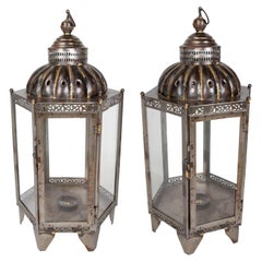 Pair of Lanterns for Floor or Iron Lamp with Crystals