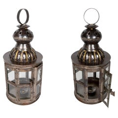 Pair of Lanterns for Floor or Iron Lamp with Crystals