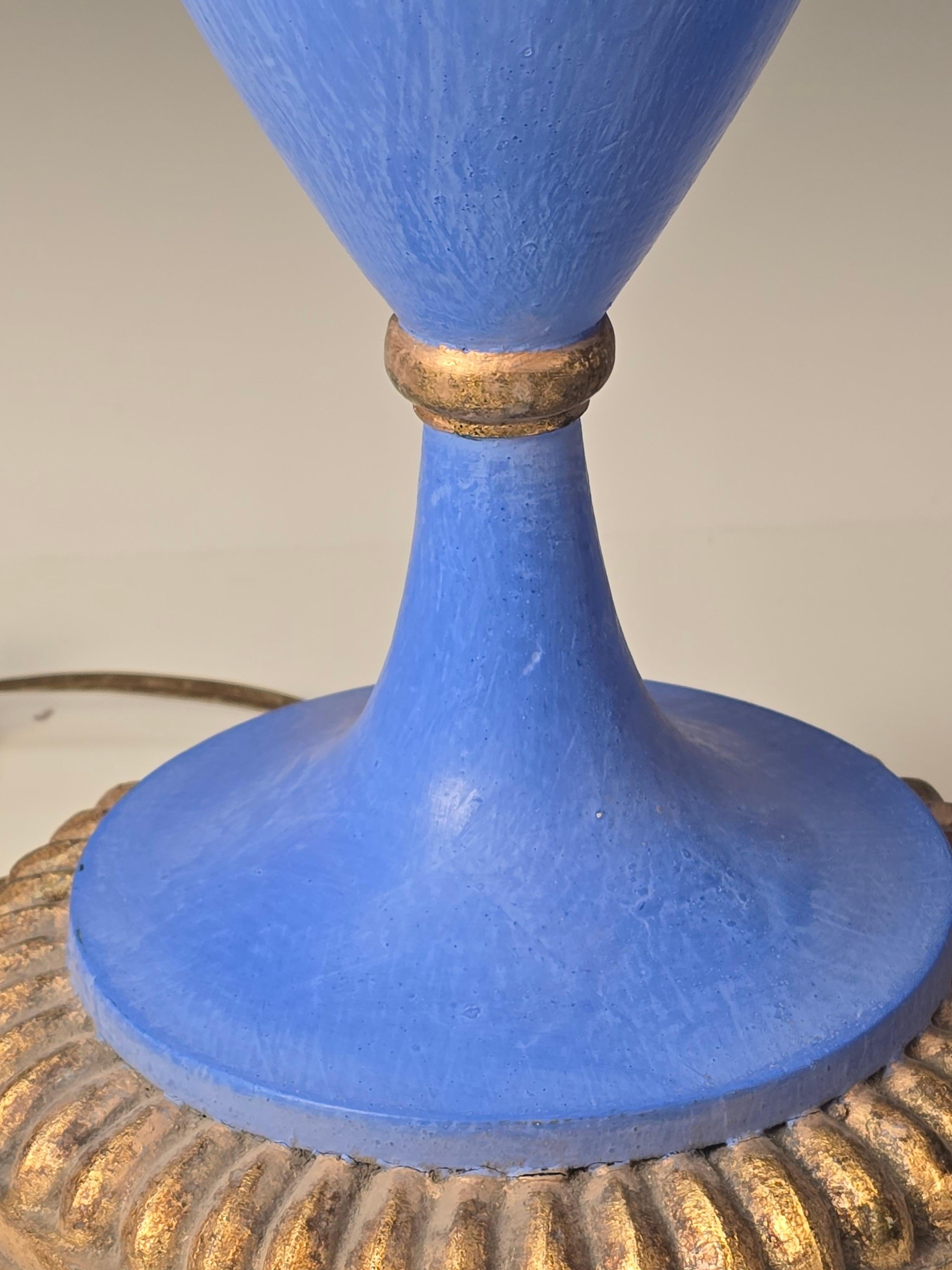 Pareja de lámparas venecianas azul lapislázuli Dorado en venta