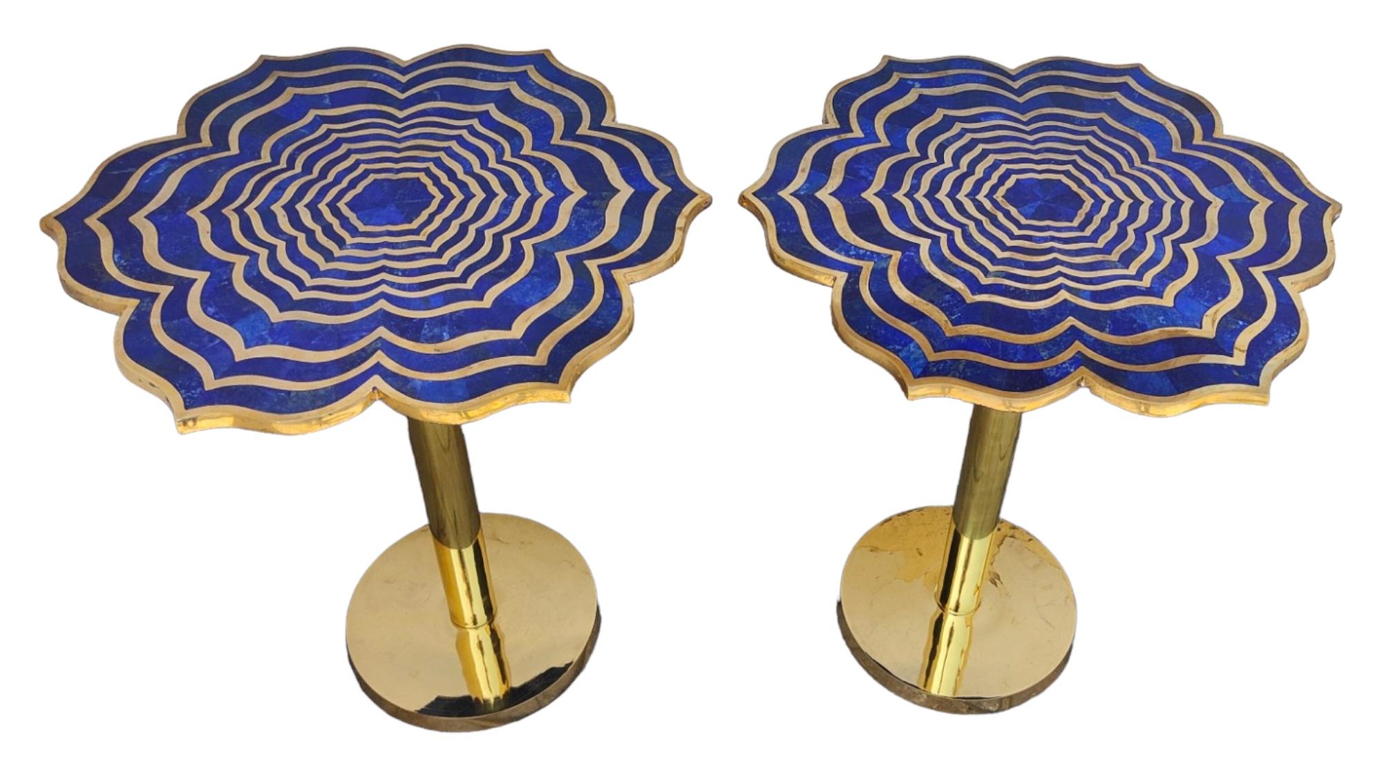 Pair Of Lapis lazuli And Bronze Tables For Sale 5