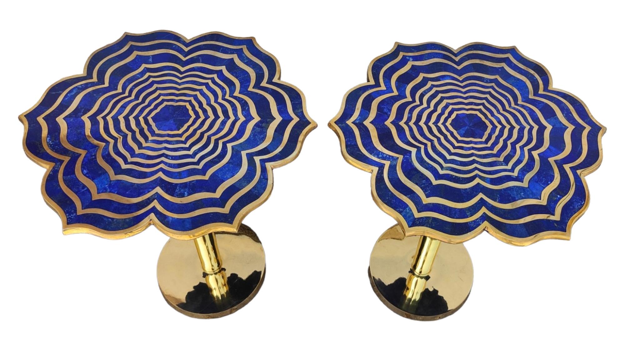 Pair Of Lapis lazuli And Bronze Tables In Excellent Condition For Sale In Madrid, ES