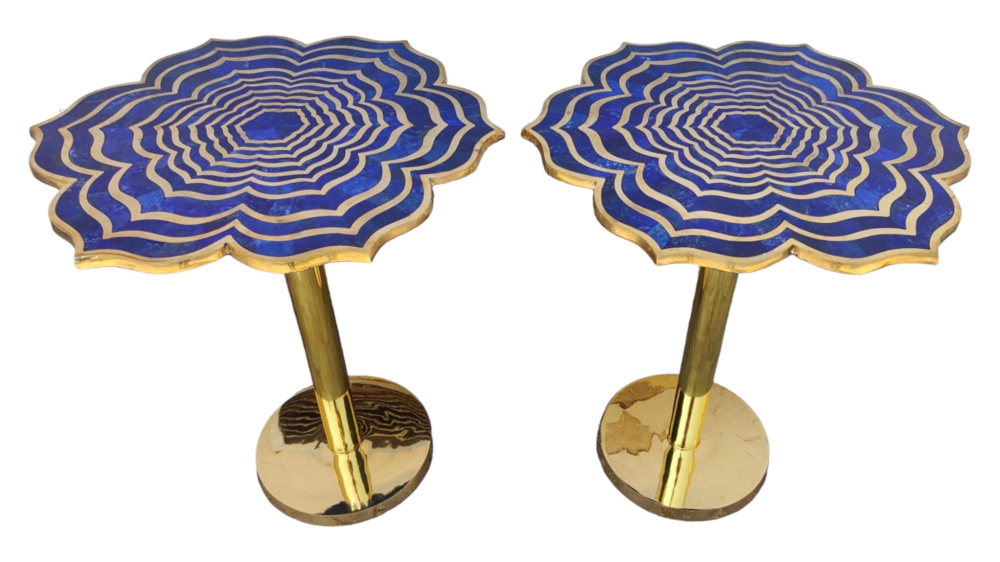 Pair Of Lapis lazuli And Bronze Tables For Sale 3