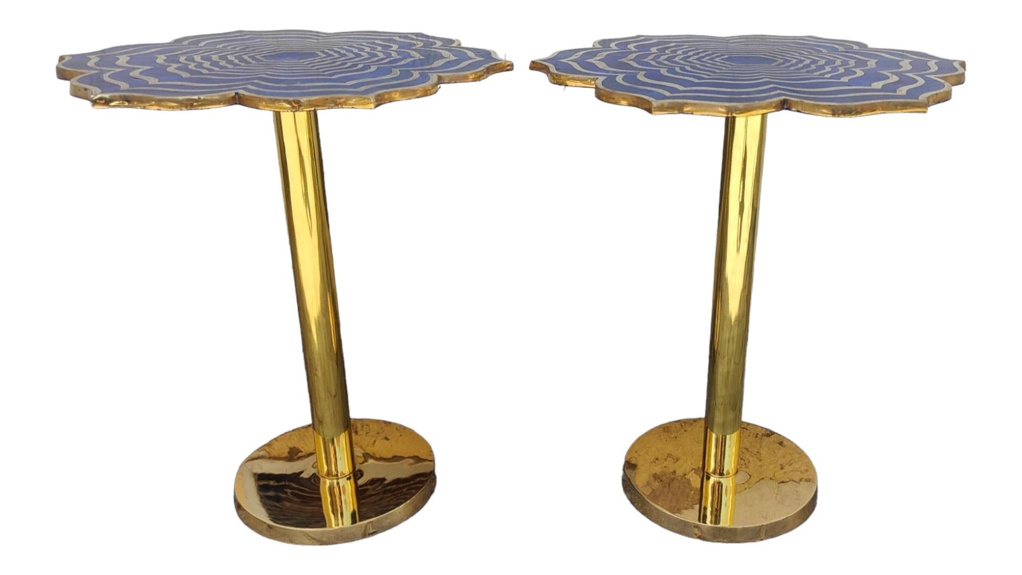 Pair Of Lapis lazuli And Bronze Tables For Sale 4