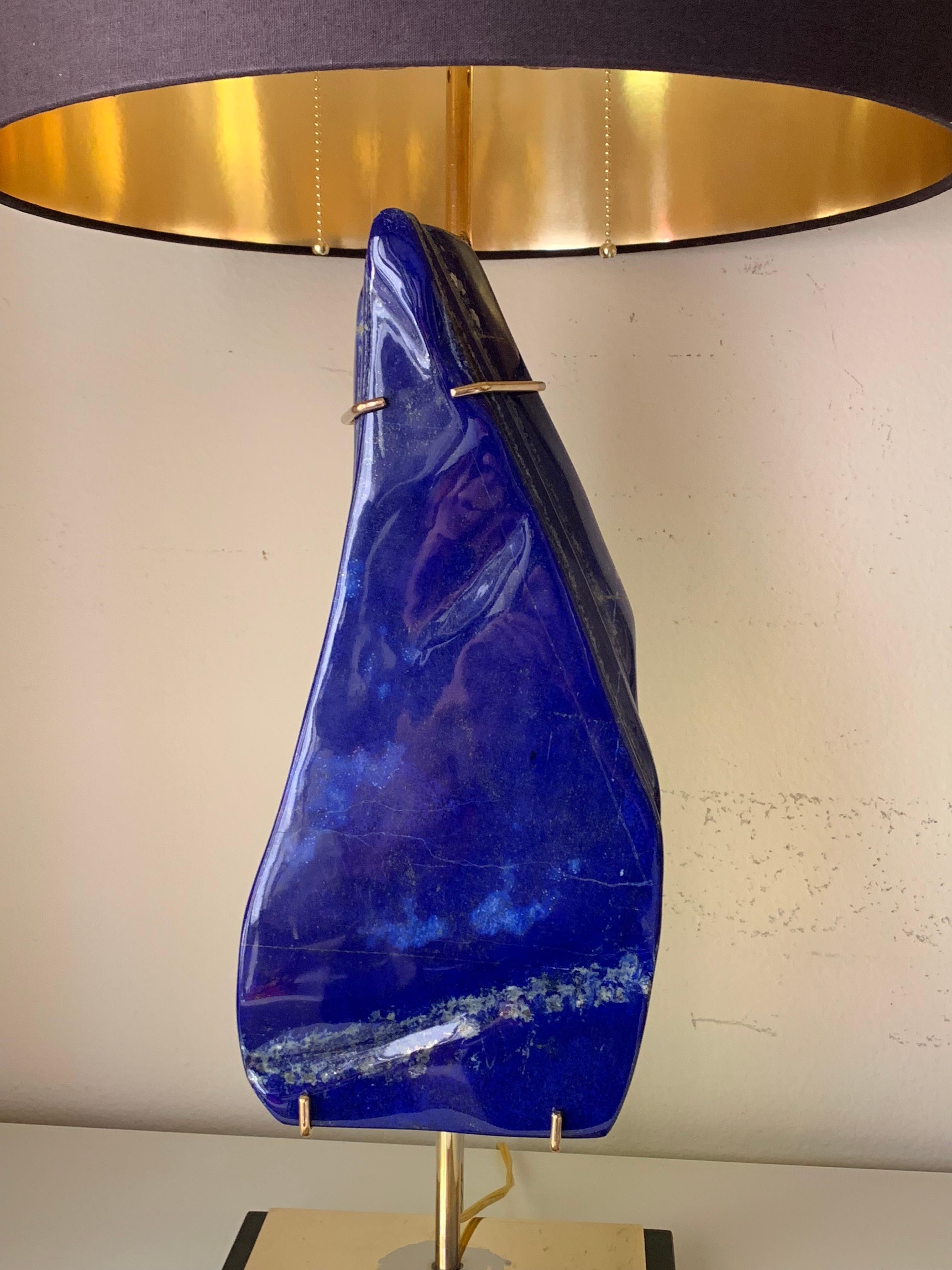 Pair of Lapis Lazuli Lamps 6