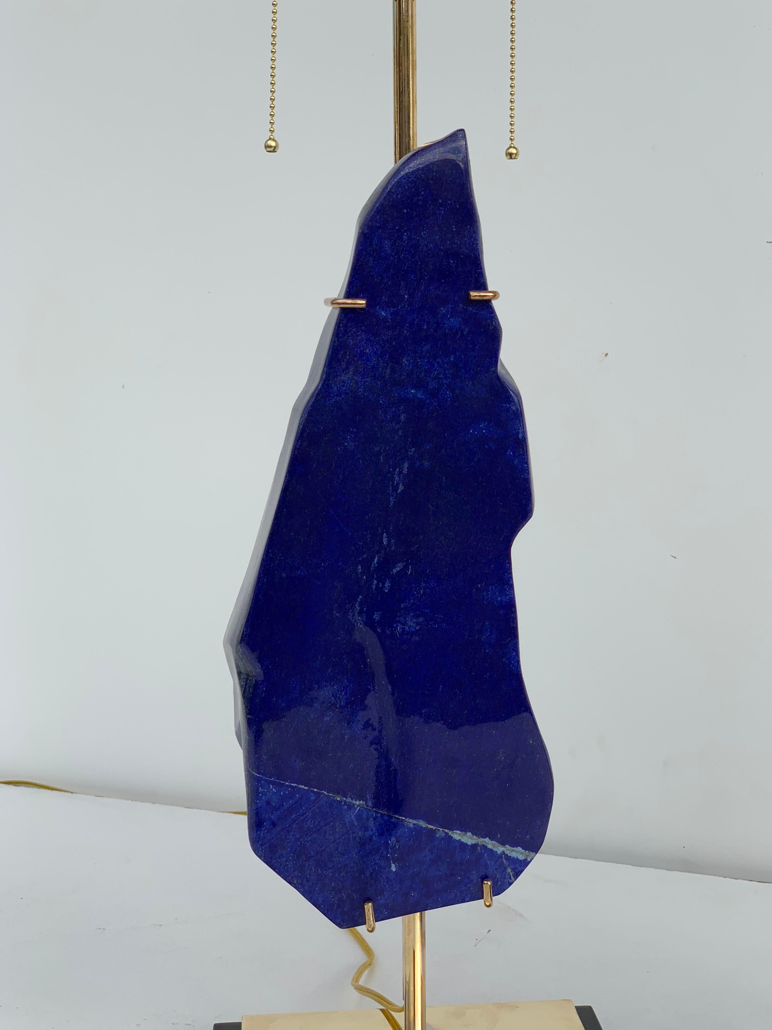 Pair of Lapis Lazuli Lamps In Good Condition In North Hollywood, CA