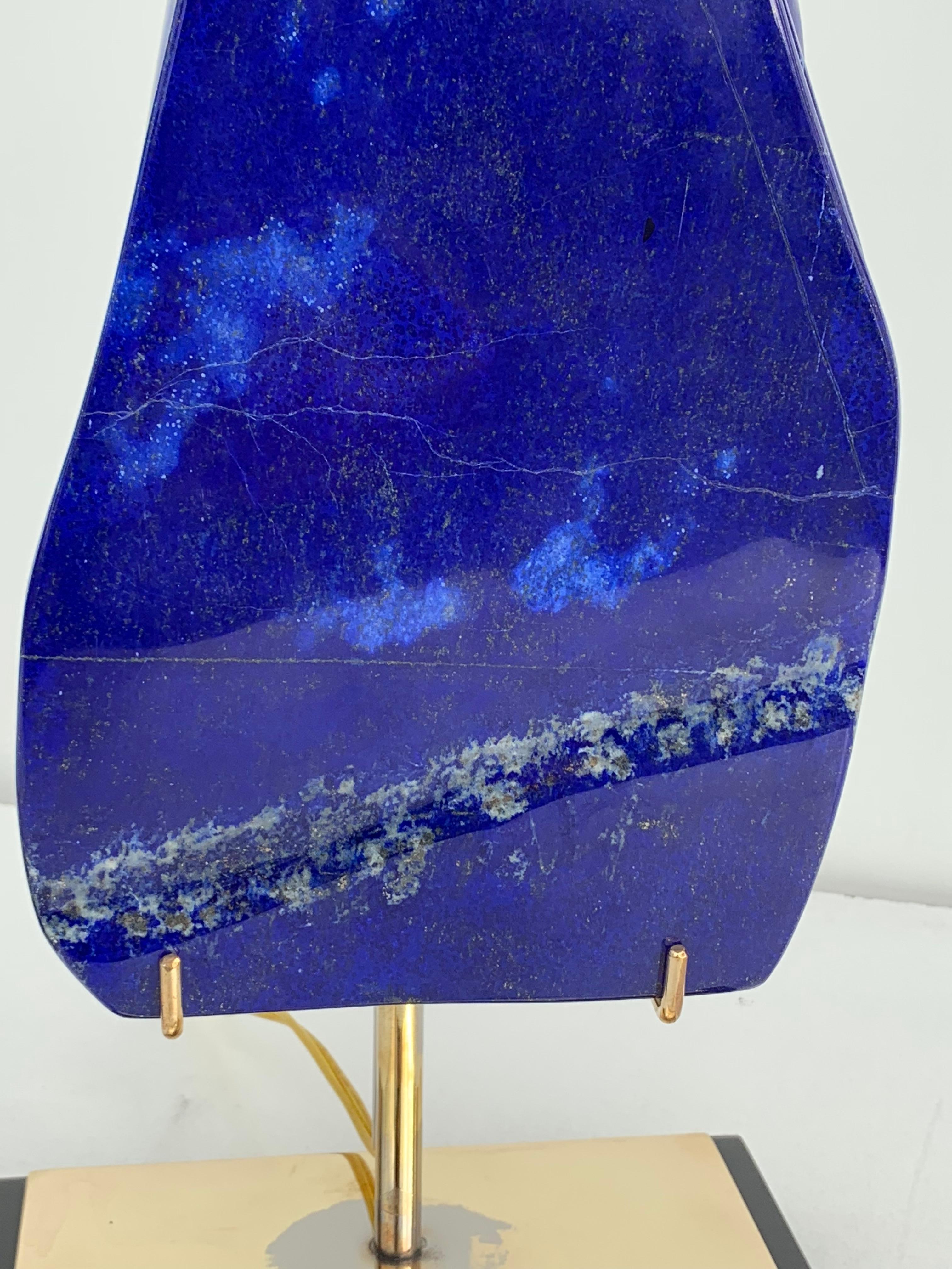Late 20th Century Pair of Lapis Lazuli Lamps