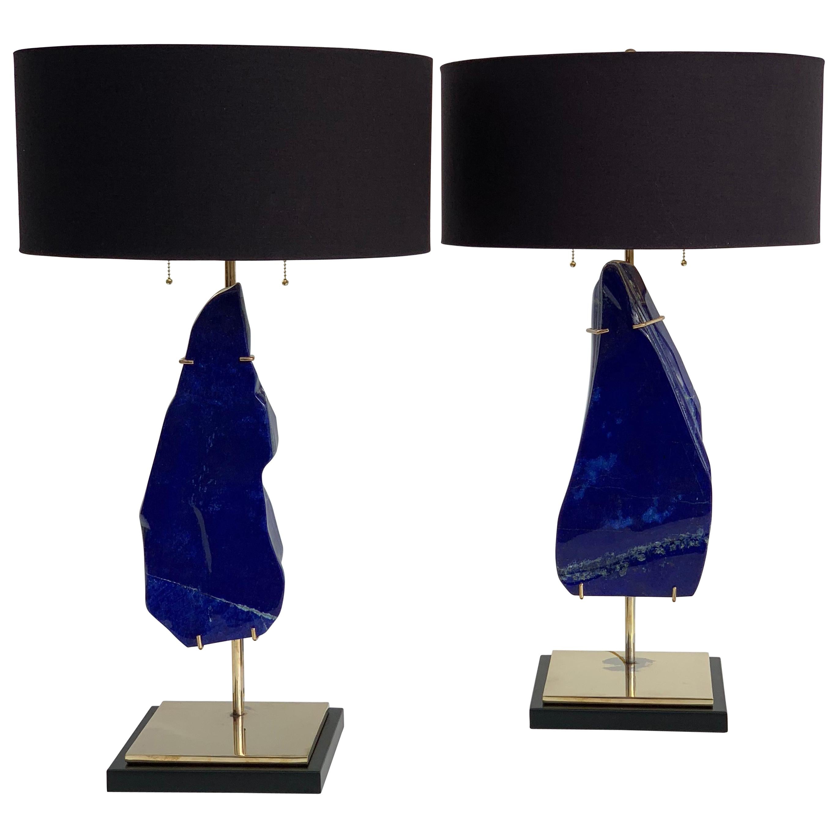 Pair of Lapis Lazuli Lamps