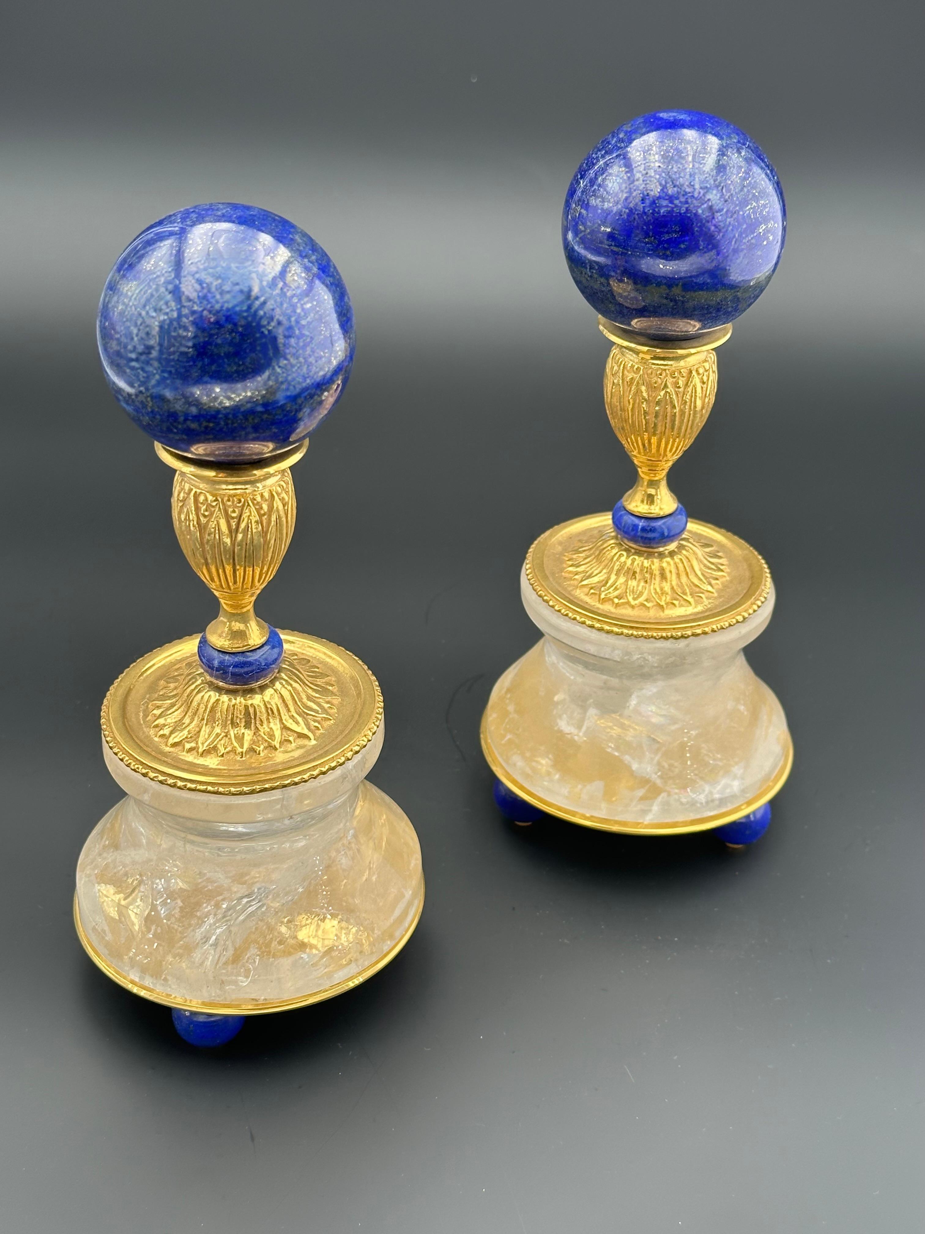 Amazing pair of lapis lazuli spheres with their rock crystal supports.
Made in FRANCE 