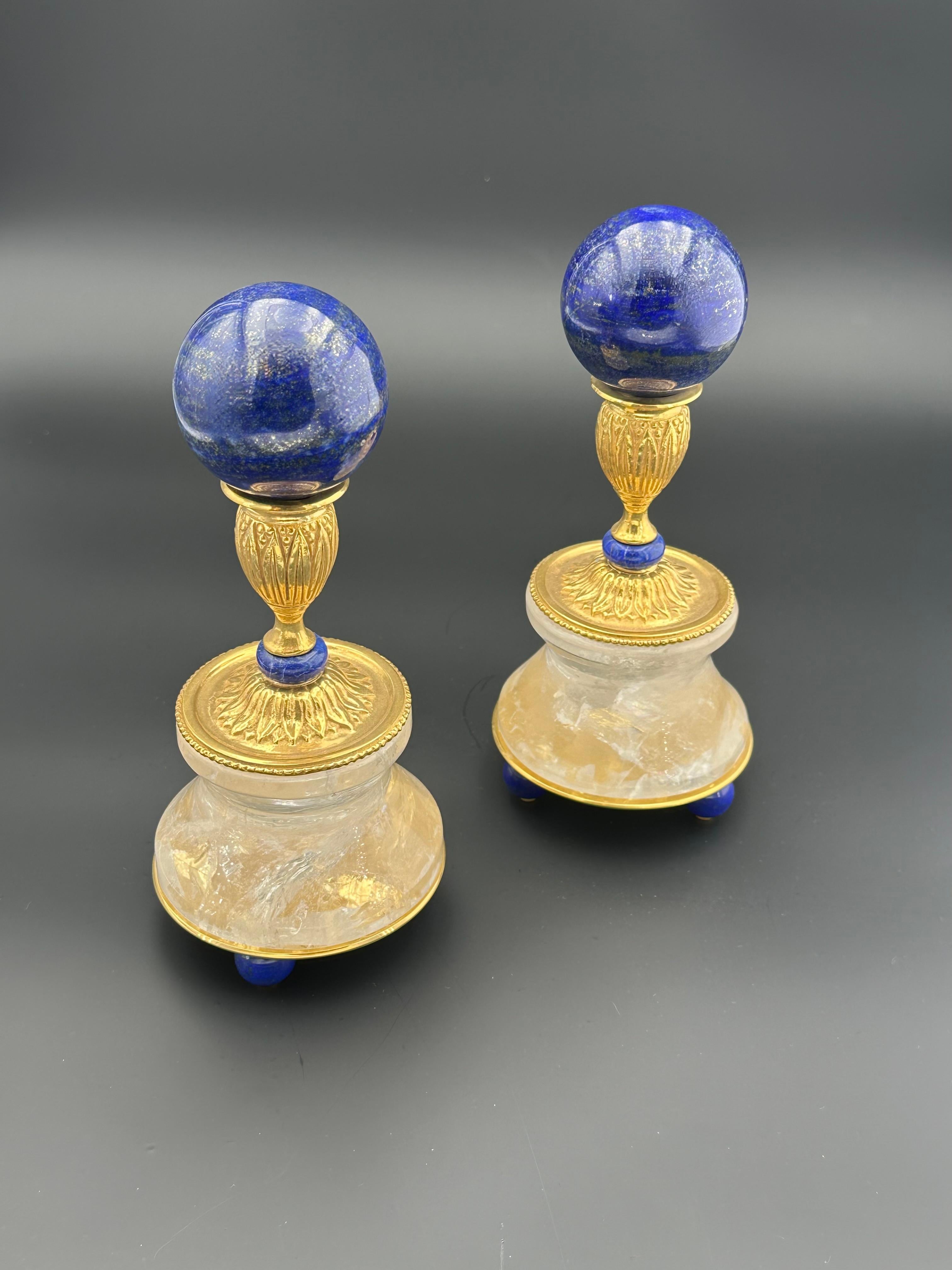 Louis XVI Pair of Lapis Lazuli Spheres . For Sale