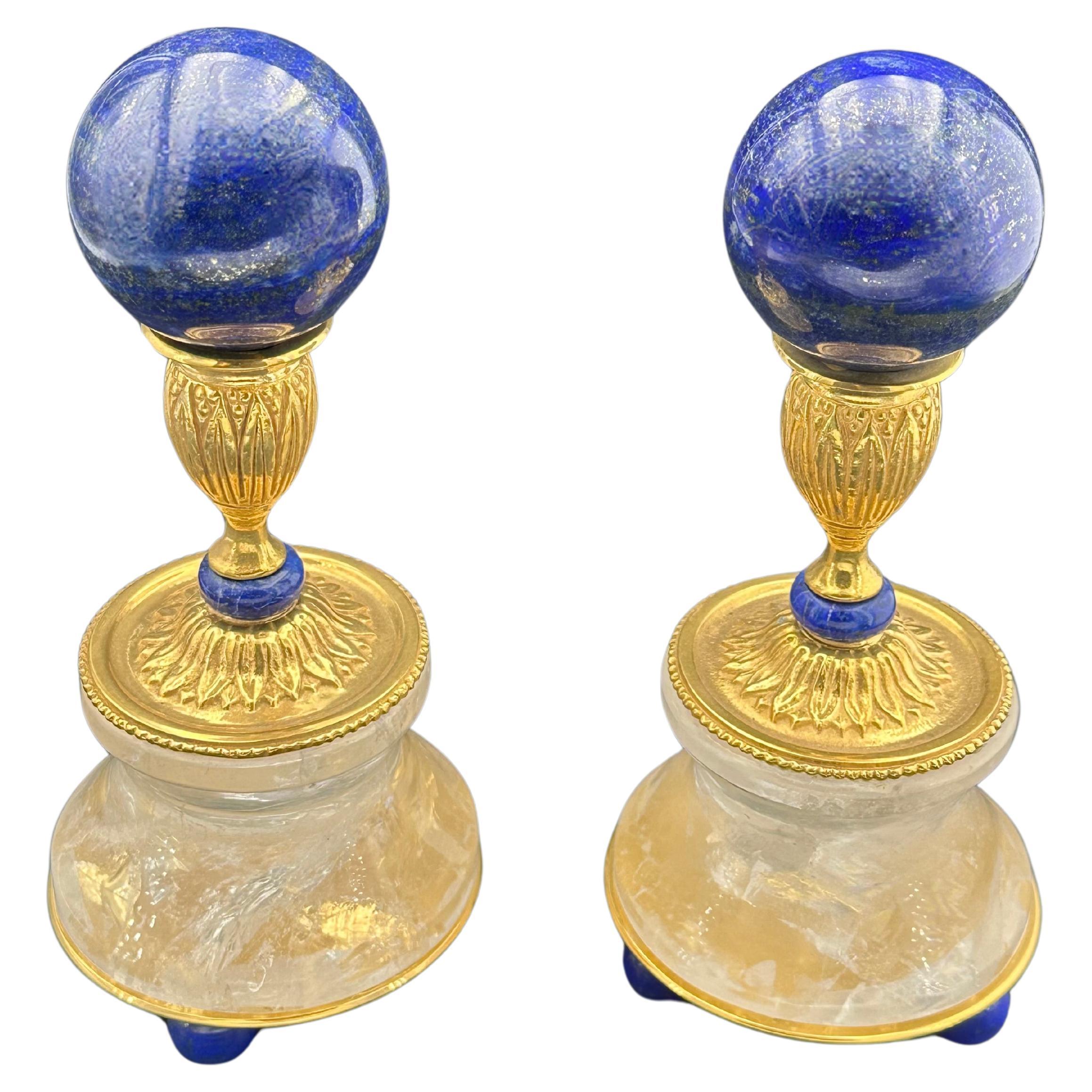 Pair of Lapis Lazuli Spheres . For Sale