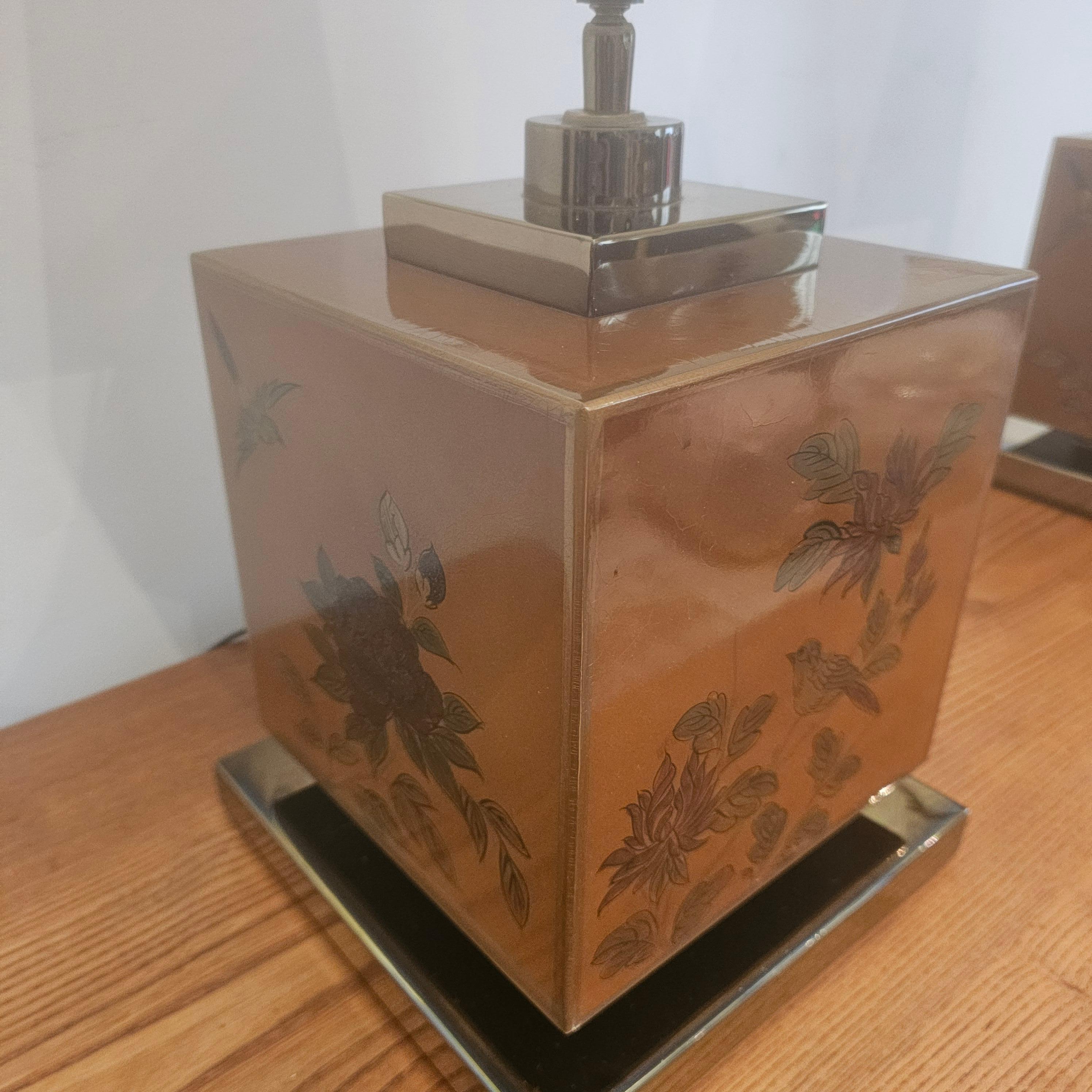 Pareja de Lámparas Laqueadas Estilo Chinoiserie Años 70, Francia en venta 2