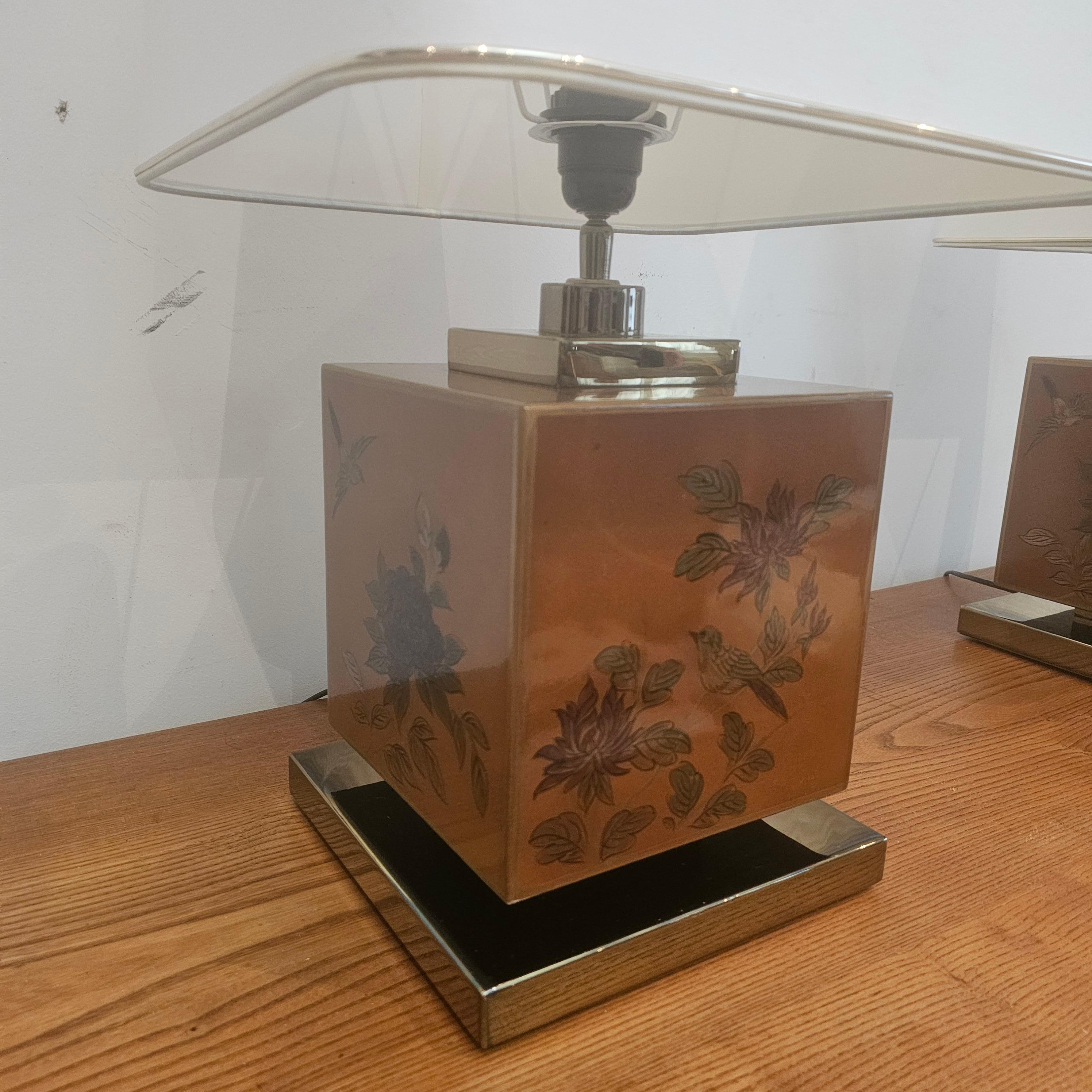 Pareja de Lámparas Laqueadas Estilo Chinoiserie Años 70, Francia en venta 3