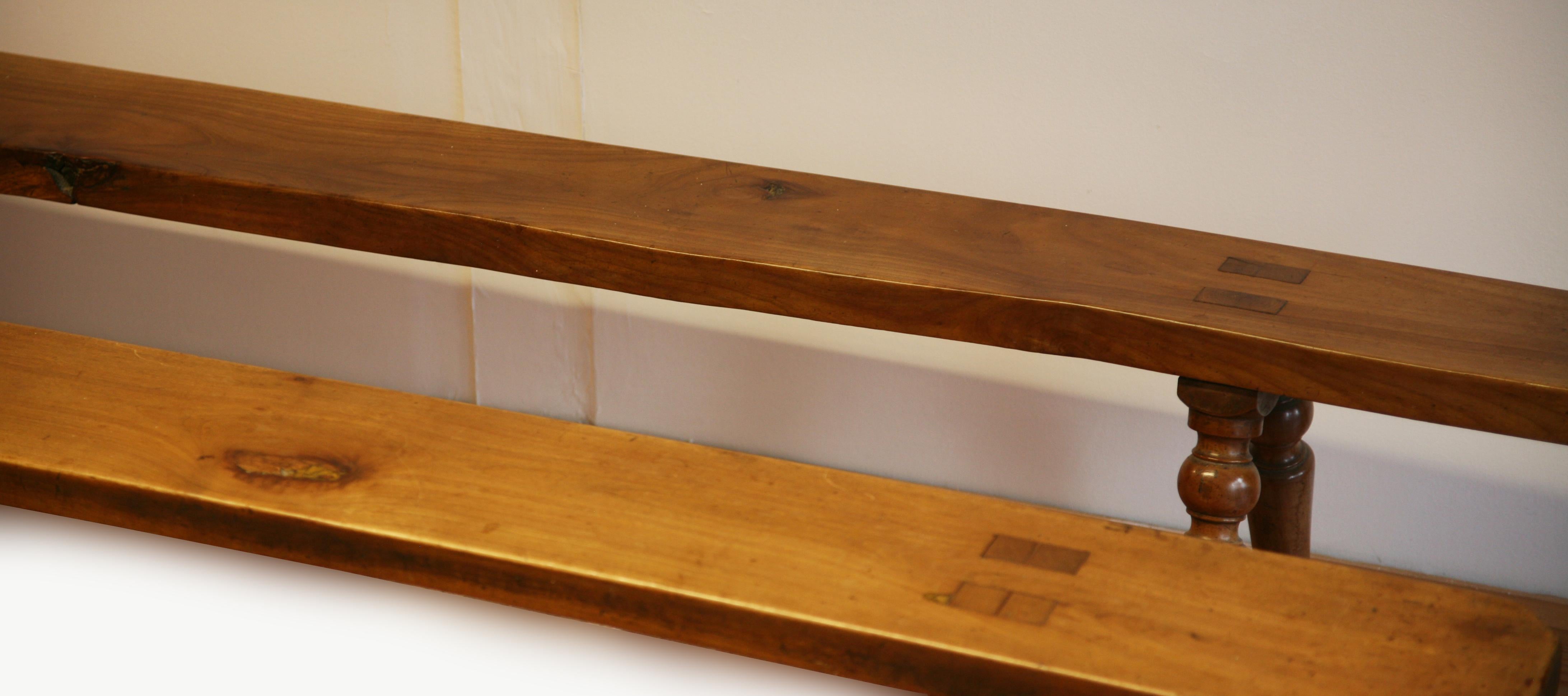 European Pair of Larch Benches For Sale