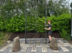 Pair of Large 10ft High Reclaimed Iron Courtyard Vineyard Garden Gates