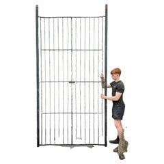 Pair of Large 10ft High Reclaimed Iron Courtyard Vineyard Garden Gates