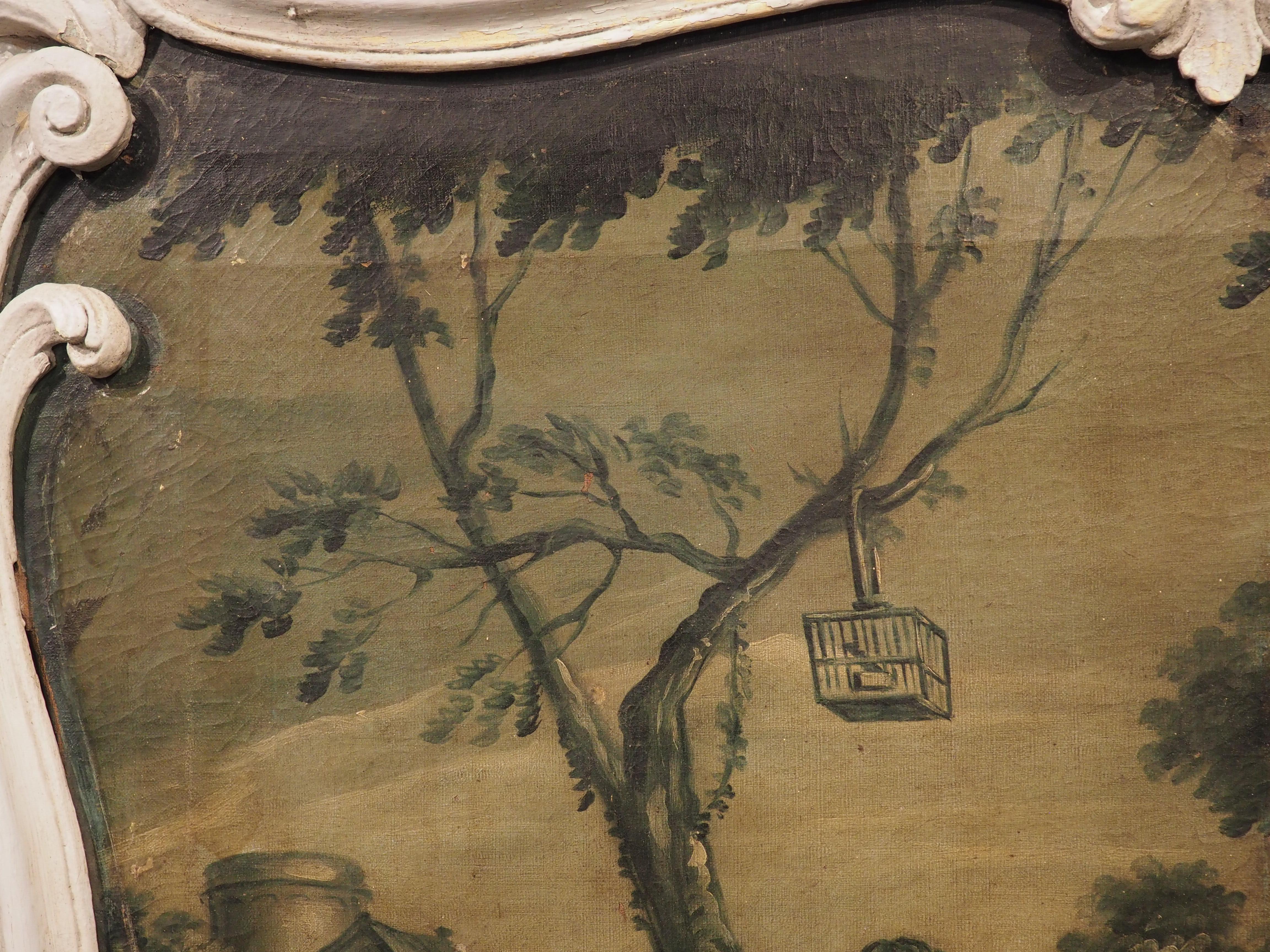 Paar große französische Boiserie-Overdoor-Gemälde aus dem 18. Jahrhundert im Angebot 4