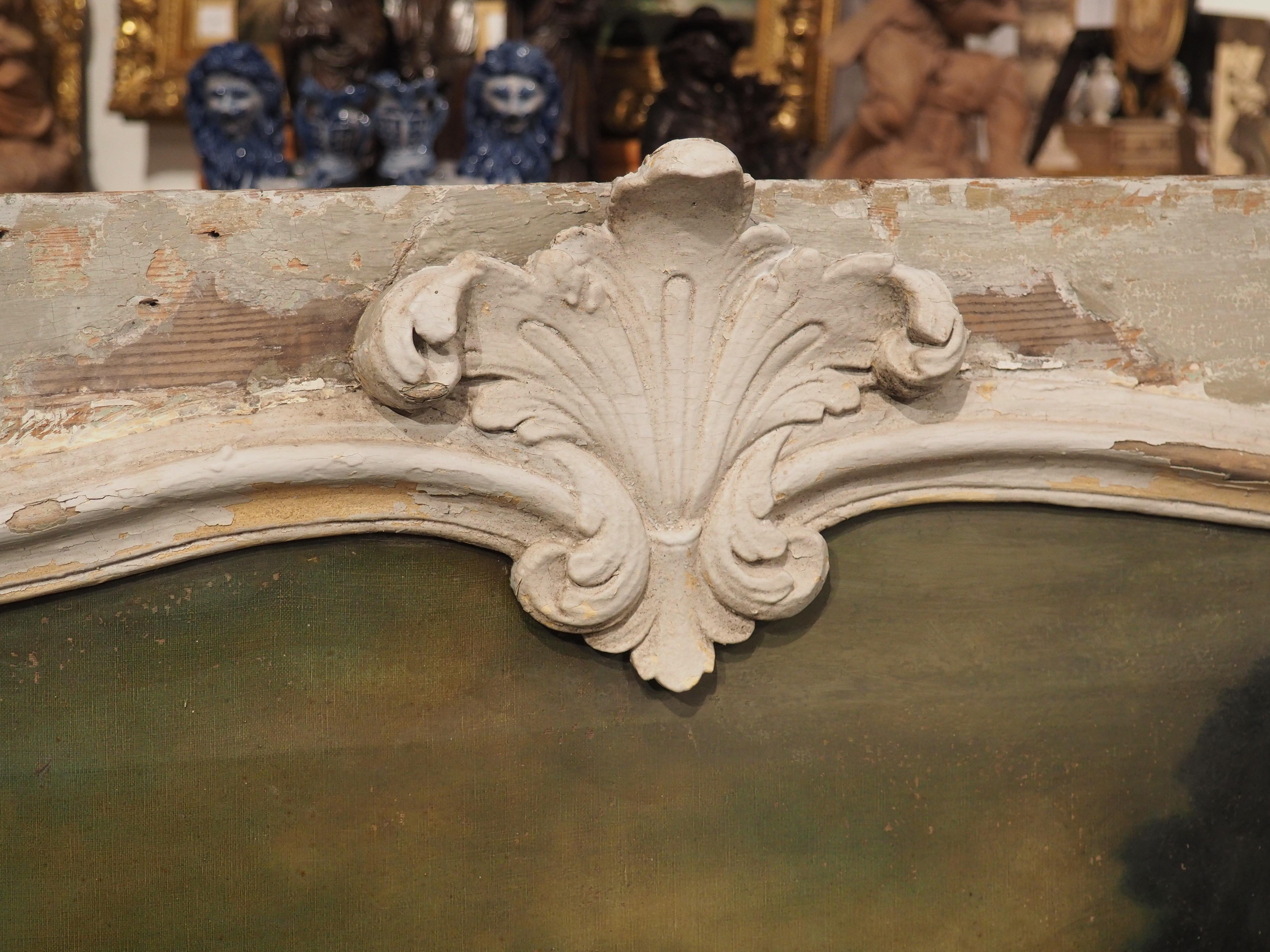 Dipinto a mano Coppia di grandi dipinti da porta Boiserie francesi del XVIII secolo