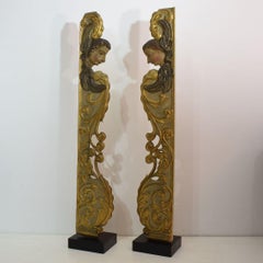 Pair of Large 18th Century Italian Baroque Panels with Angels