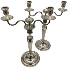Pair of Large 18th century Silver Candlesticks 