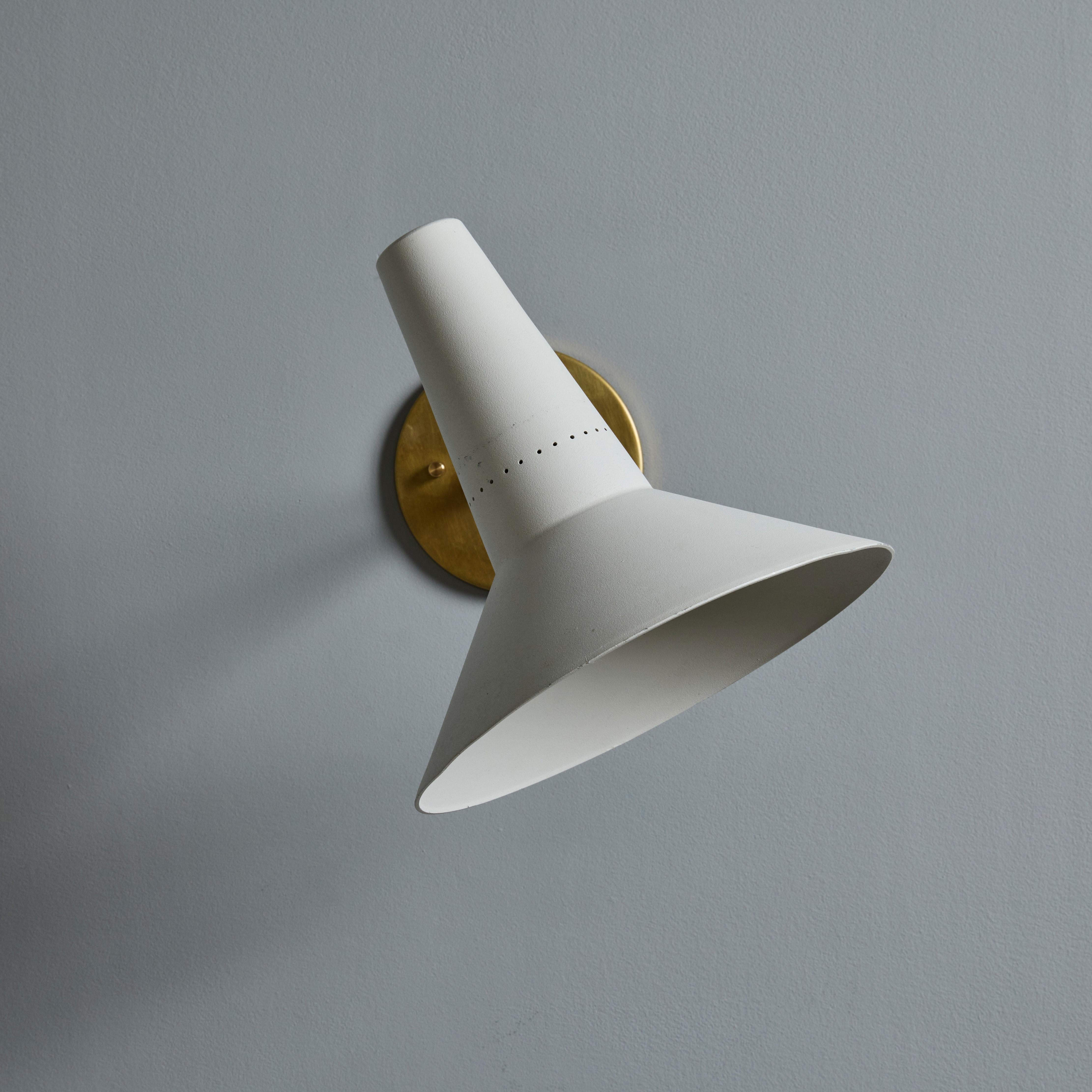Mid-20th Century Pair of Large 1950s Giuseppe Ostuni Articulating Arm Sconces for O-Luce For Sale