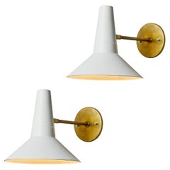 Pair of Large 1950s Giuseppe Ostuni Articulating Arm Sconces for O-Luce