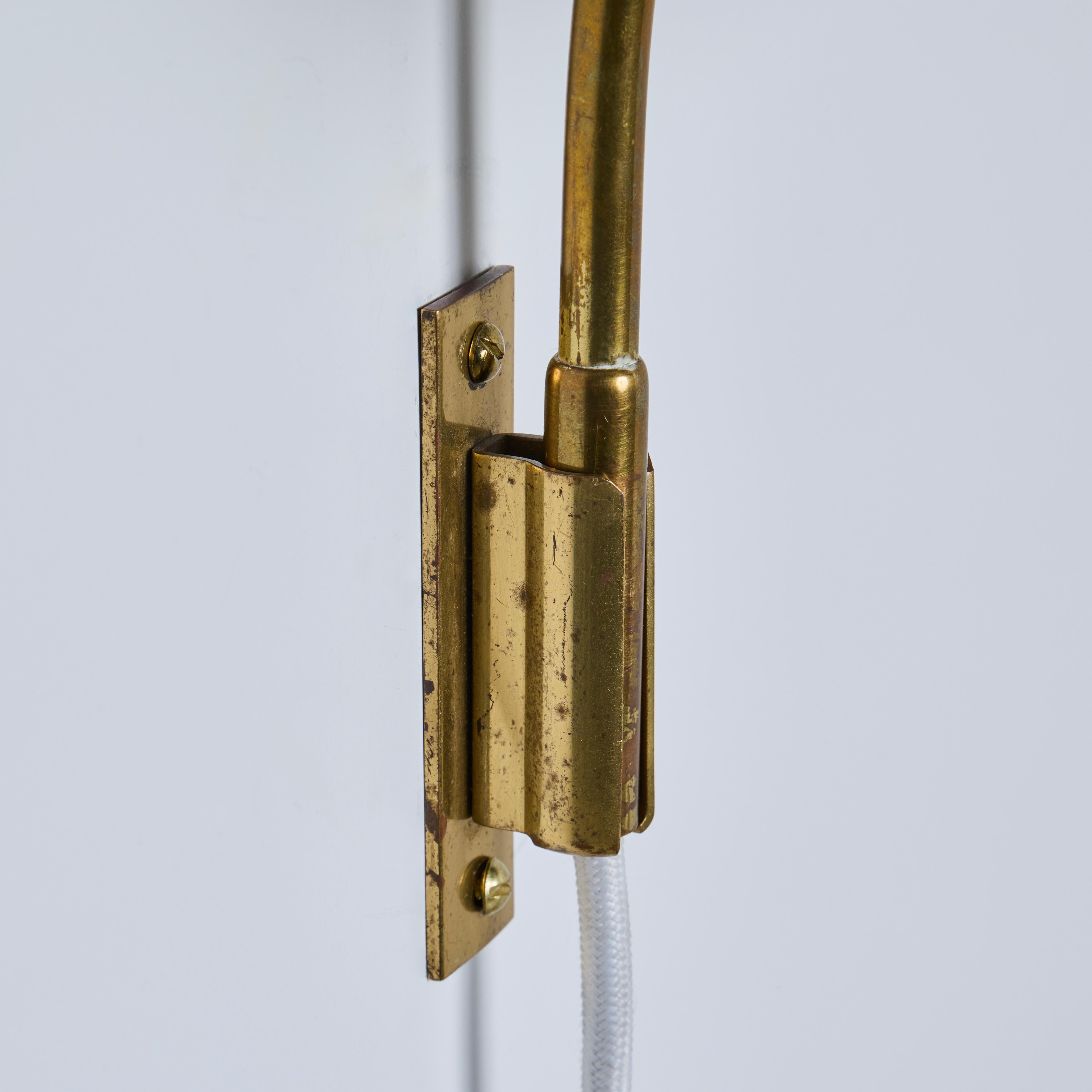 Pair of Large 1950s Lisa Johansson Pape #3055 Brass Wall Lamps for Stockmann For Sale 9
