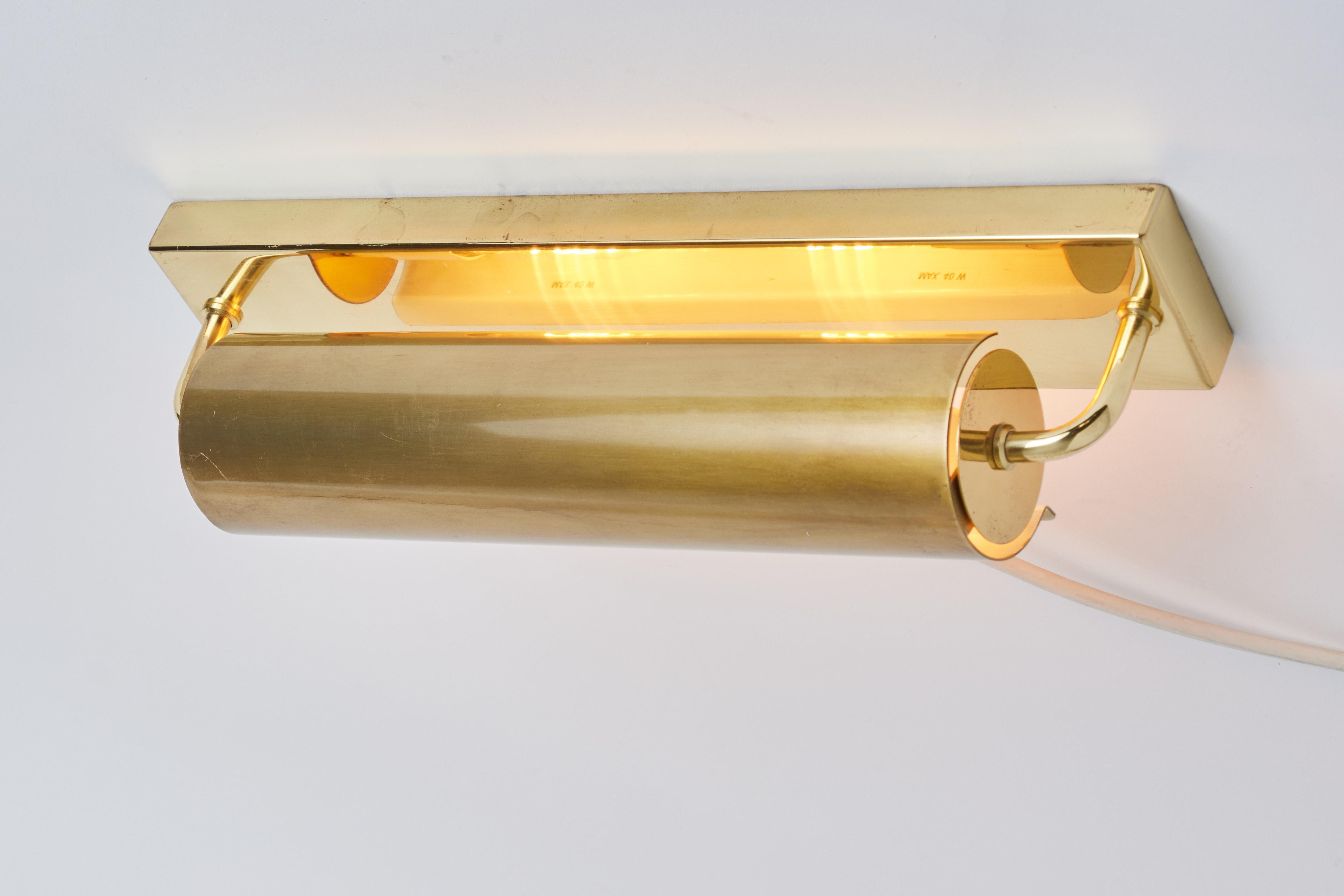 Pair of Large 1960s Brass Rotating Wall Lamps in the Style of Charlotte Perriand For Sale 9