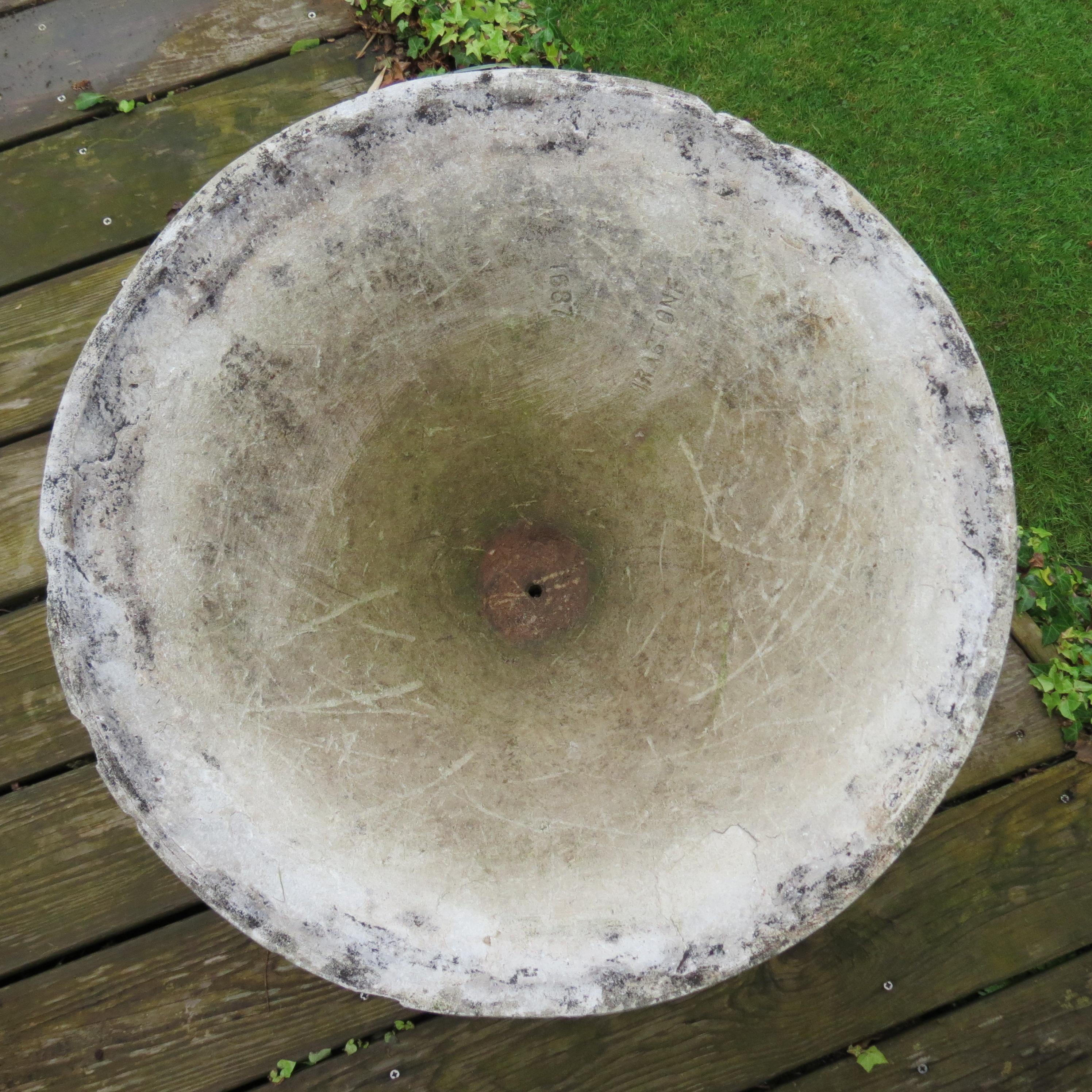English Pair of Large 1960s Conical Concrete Fibre Garden Planters Florastone Willy Guhl