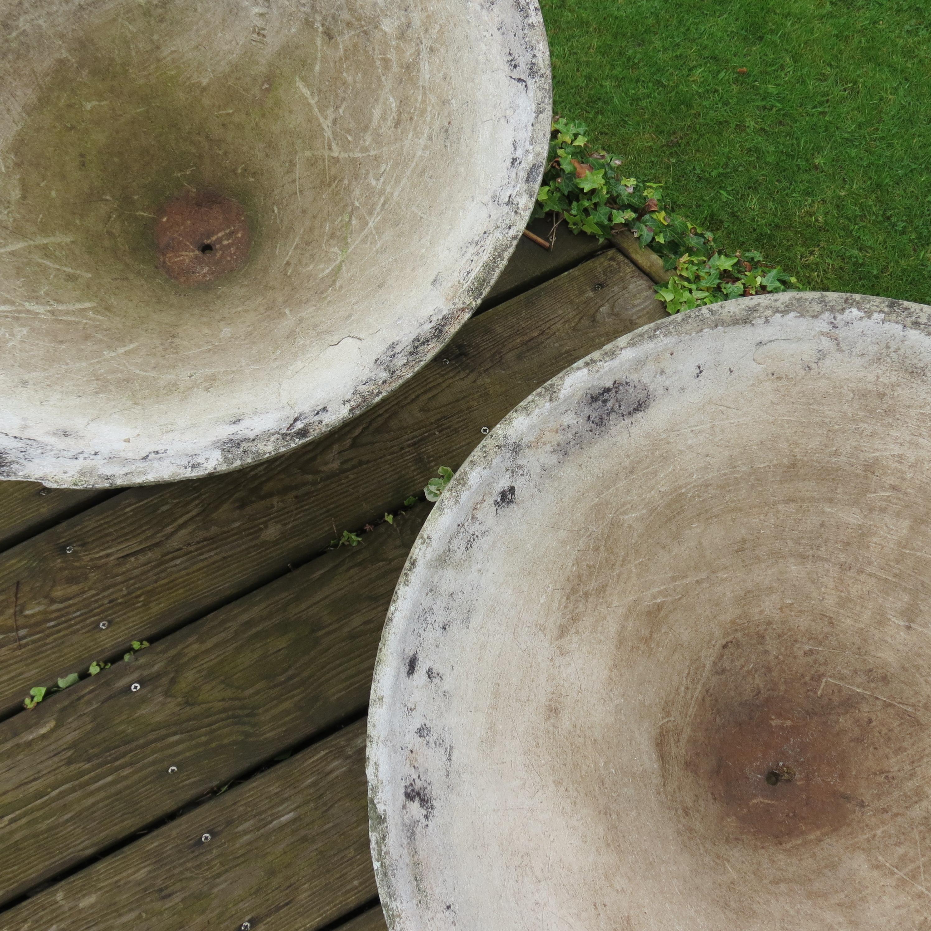 Pair of Large 1960s Conical Concrete Fibre Garden Planters Florastone Willy Guhl 1