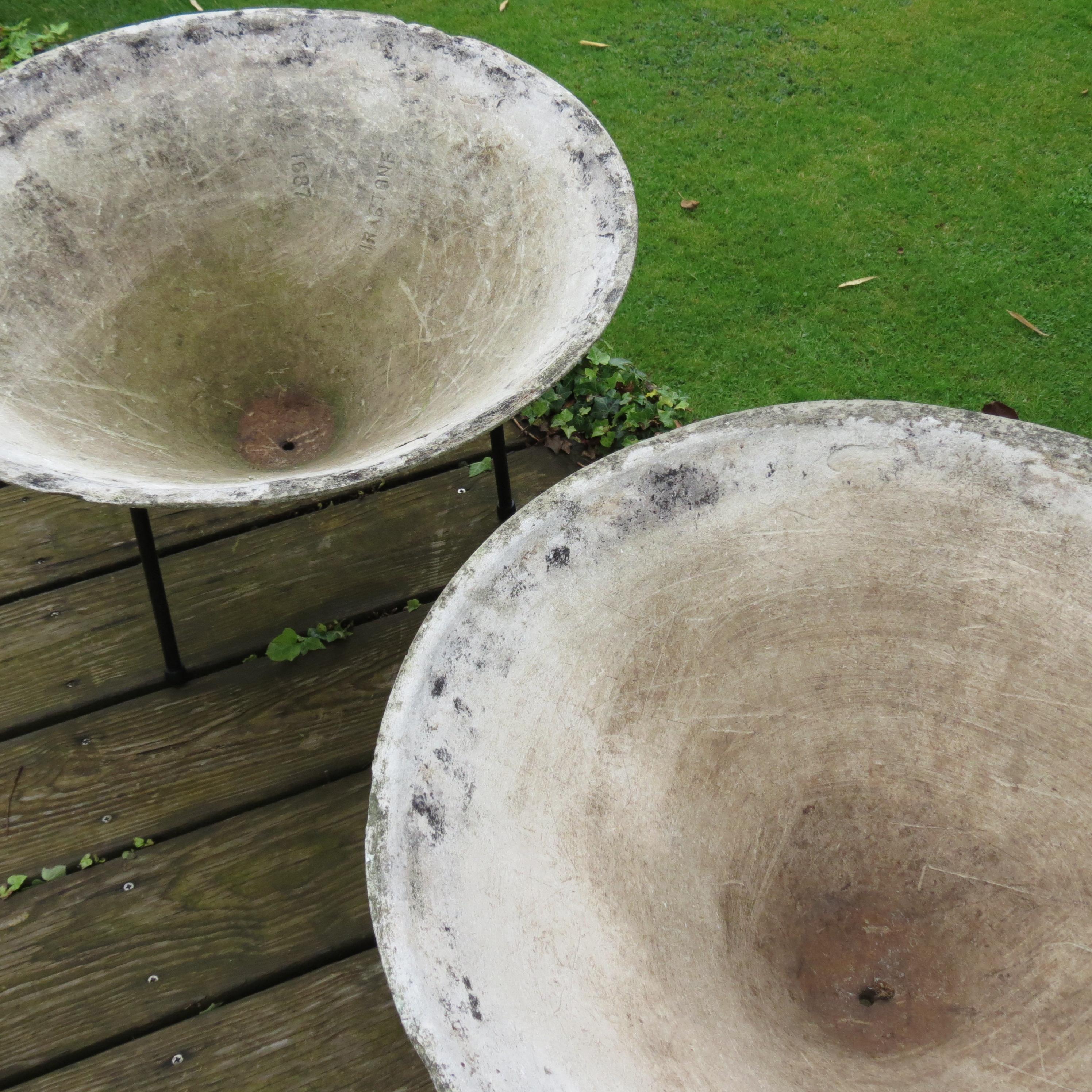 Pair of Large 1960s Conical Concrete Fibre Garden Planters Florastone Willy Guhl 2