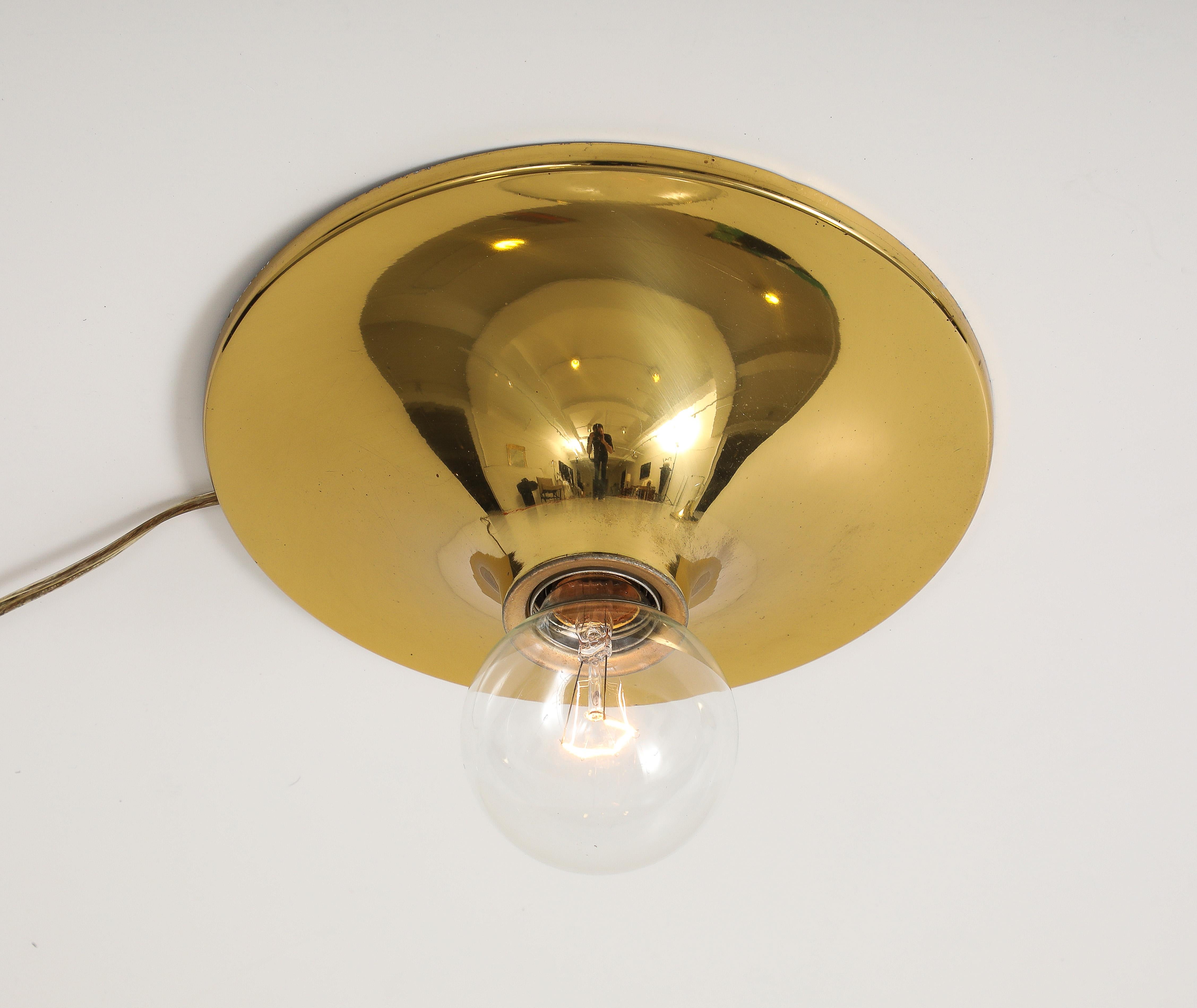 Pair Extra Large 1960's Gold Wall Sconces / Flush Mounts  ( 6 Pairs Available ) For Sale 3