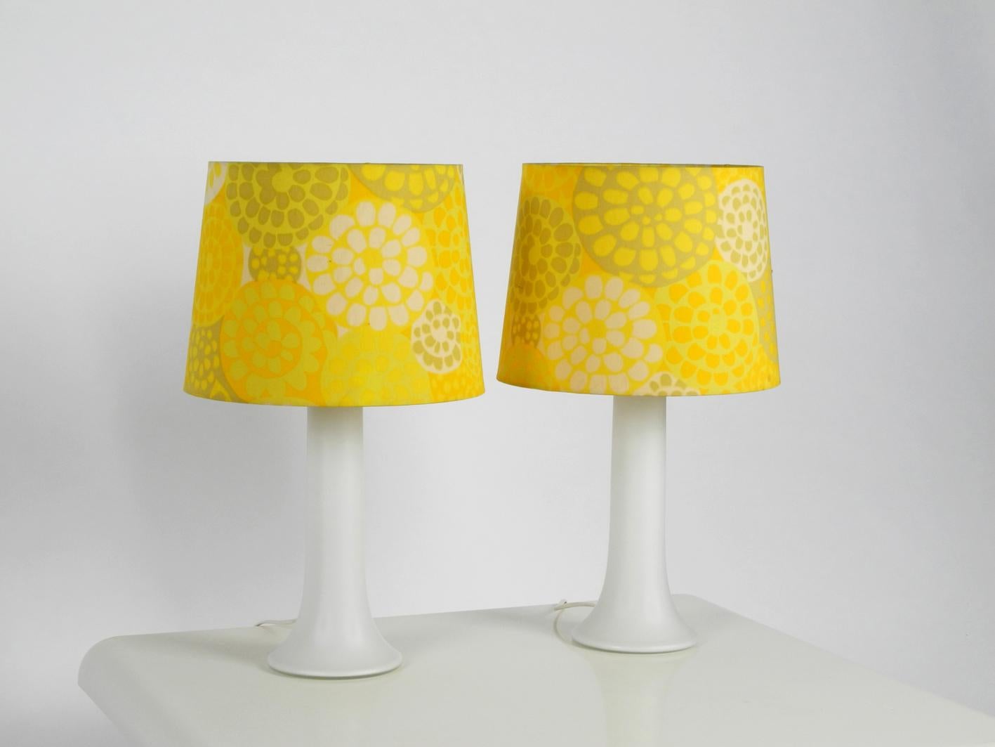 Pair of Large 1960s Luxus Vittsjö Glass Table Lamps Made in Sweden 1