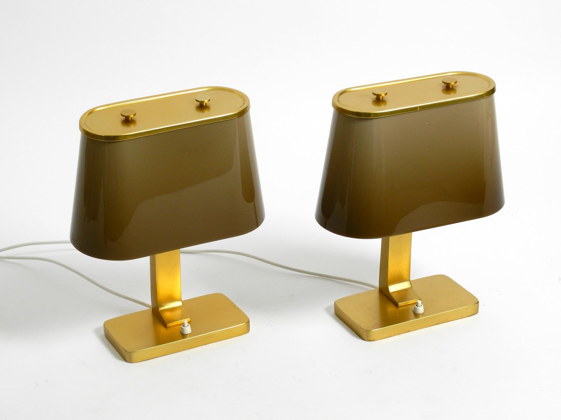 Italian Pair of Large 1960s Space Age Table Lamps with Plastic Shades from Italy