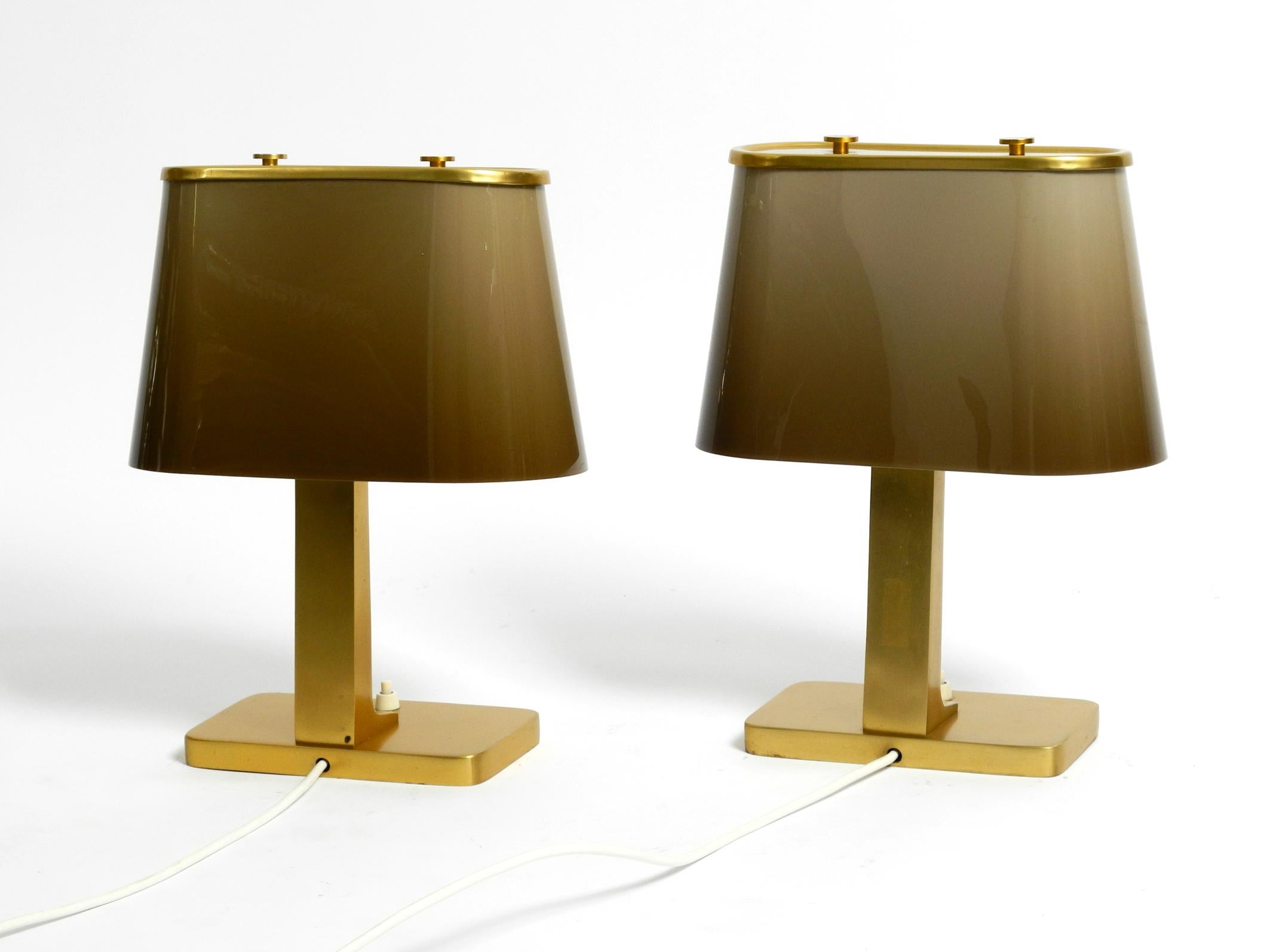 Mid-20th Century Pair of Large 1960s Space Age Table Lamps with Plastic Shades from Italy