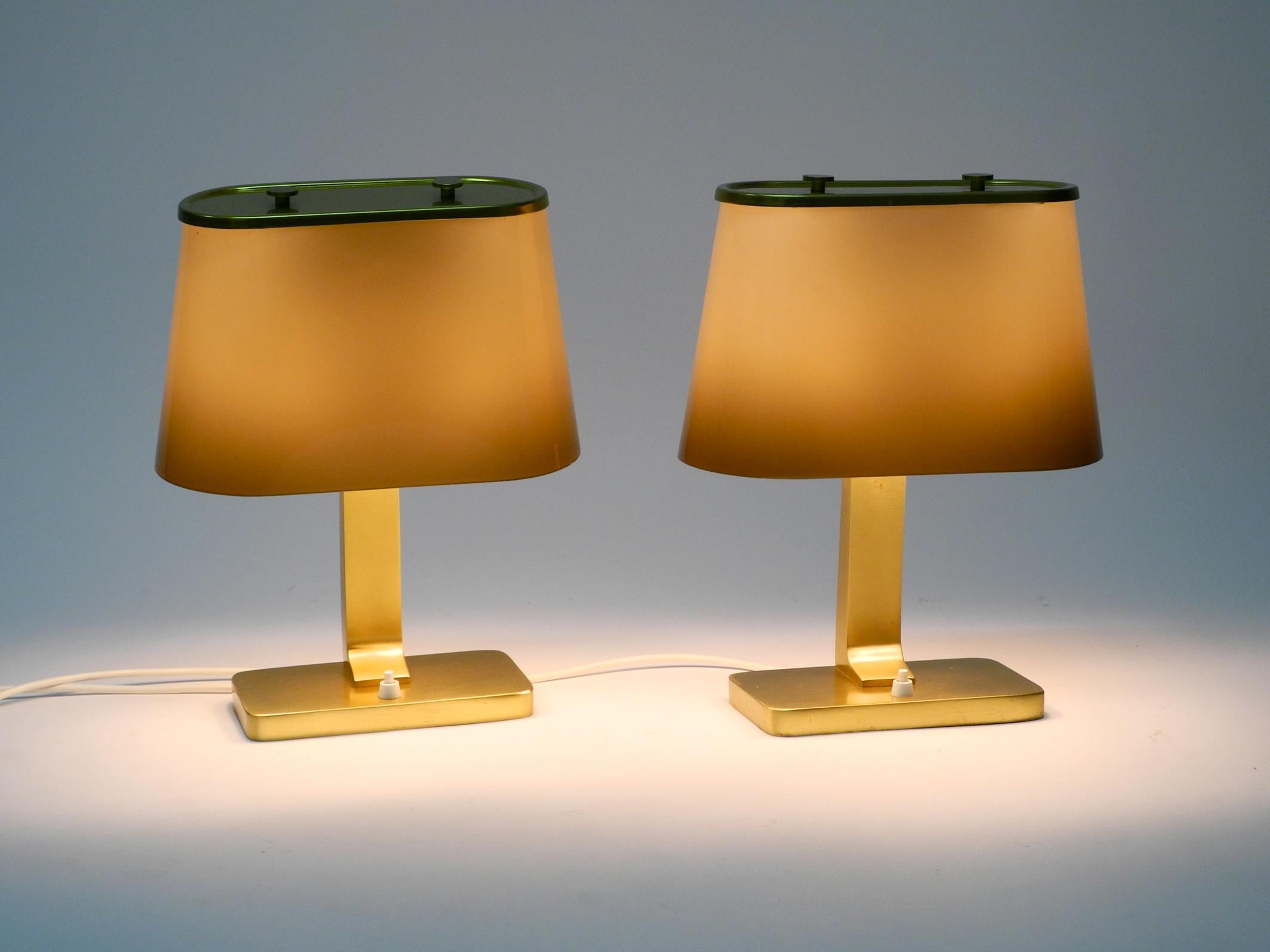Pair of Large 1960s Space Age Table Lamps with Plastic Shades from Italy 3
