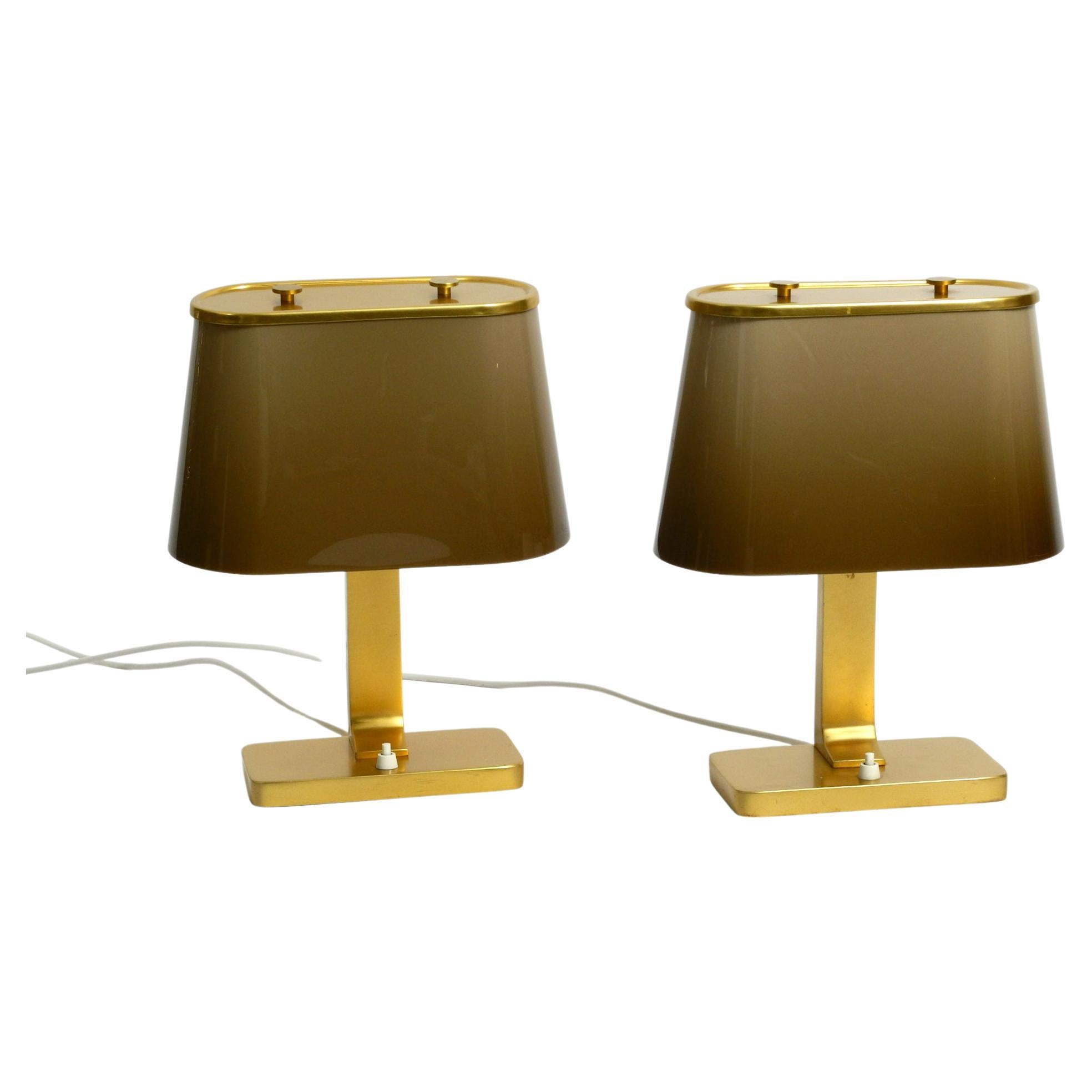 Pair of Large 1960s Space Age Table Lamps with Plastic Shades from Italy