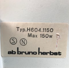 Pair of Large 1970s Bruno Herbst Metal Wall Lamps with Original Label