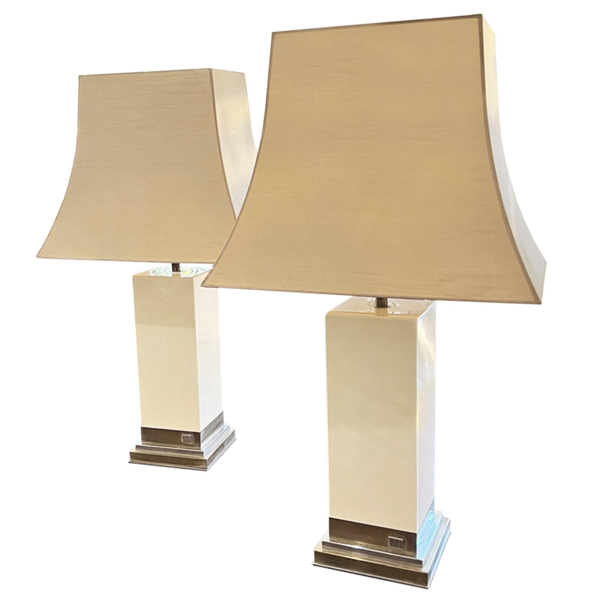 Late 20th Century Pair of Large 1970s French Table Lamps by Jean-Claude Mahey