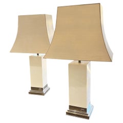 Pair of Large 1970s French Table Lamps by Jean-Claude Mahey