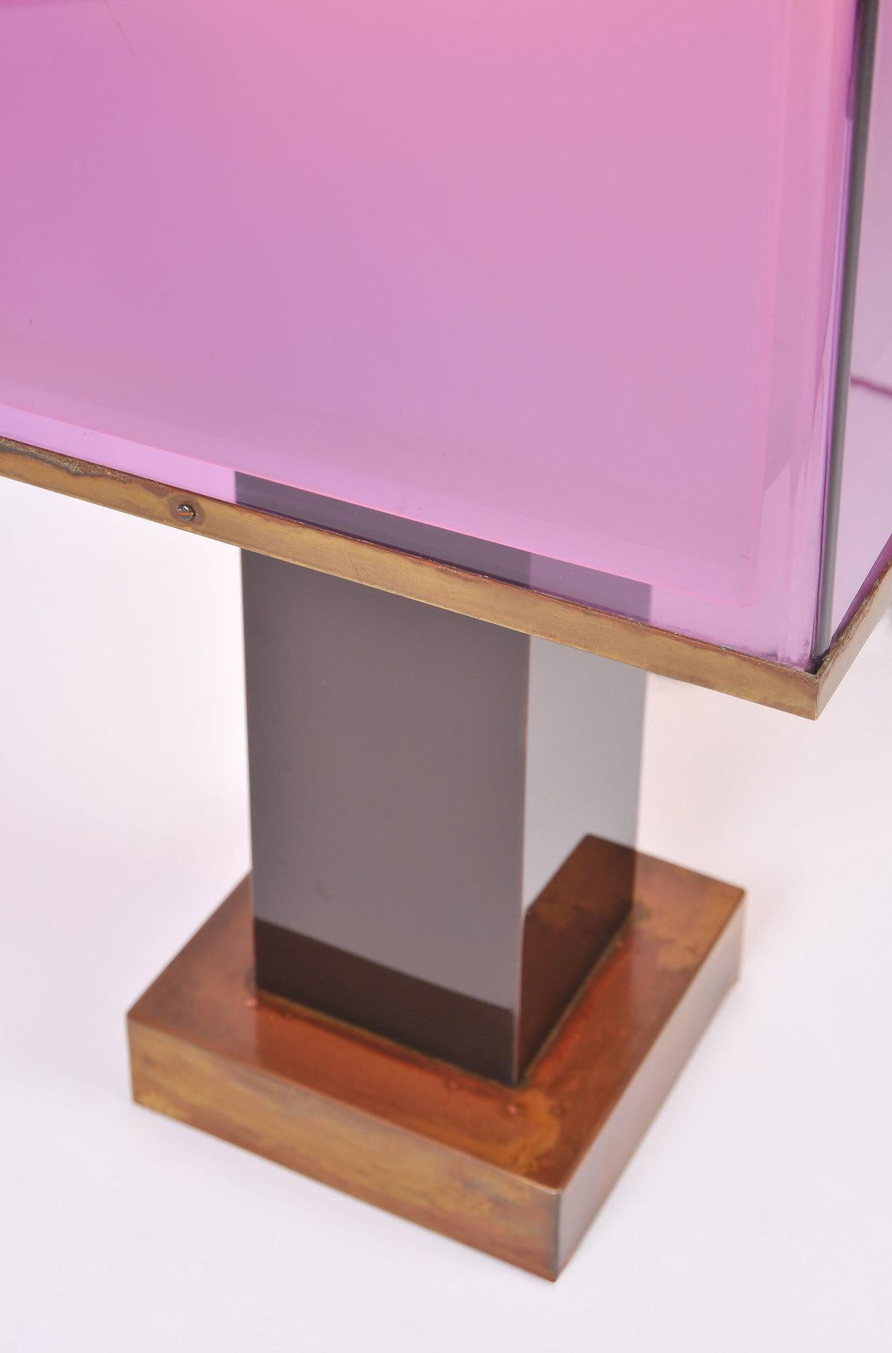 Italian Pair of Large purple 1970s Table Lamps by Romeo Rega
