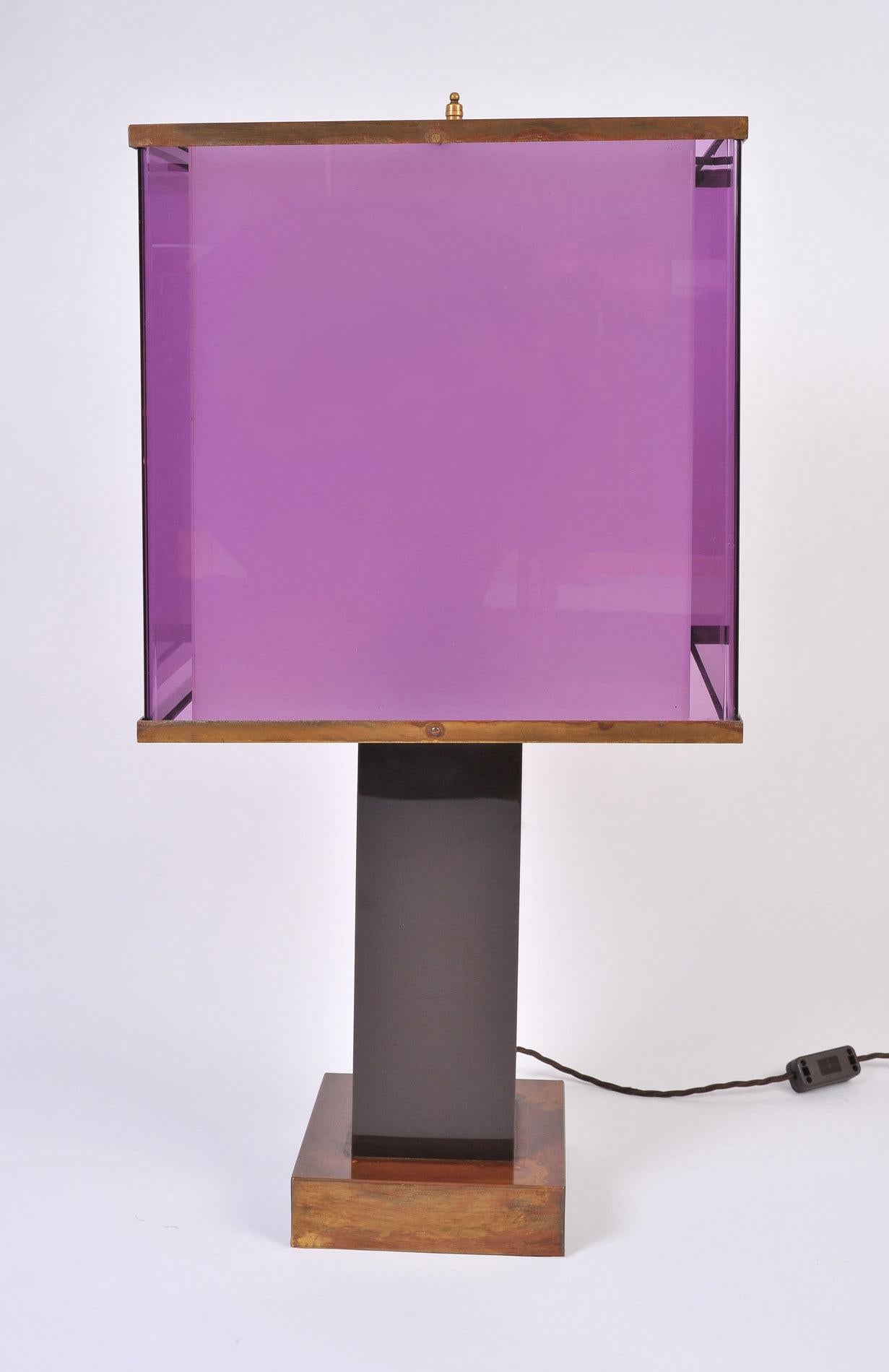 Pair of Large purple 1970s Table Lamps by Romeo Rega In Good Condition In London, GB