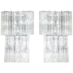 Pair of Large 1970
s Tronchi Tube Sconces