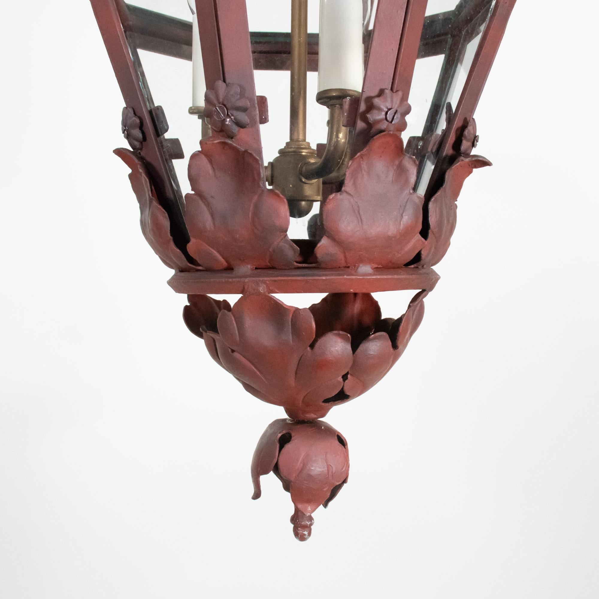 Pair of Large 19th/20th Century French Louis XVI Style Hand Wrought Lanterns For Sale 4