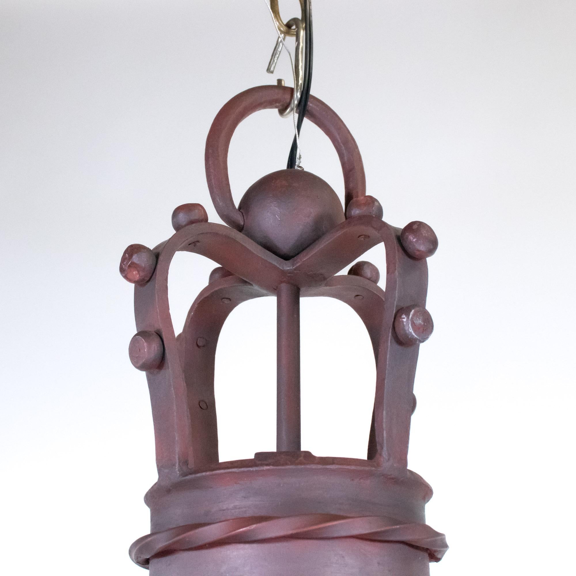 Pair of Large 19th/20th Century French Louis XVI Style Hand Wrought Lanterns In Good Condition For Sale In Chicago, IL