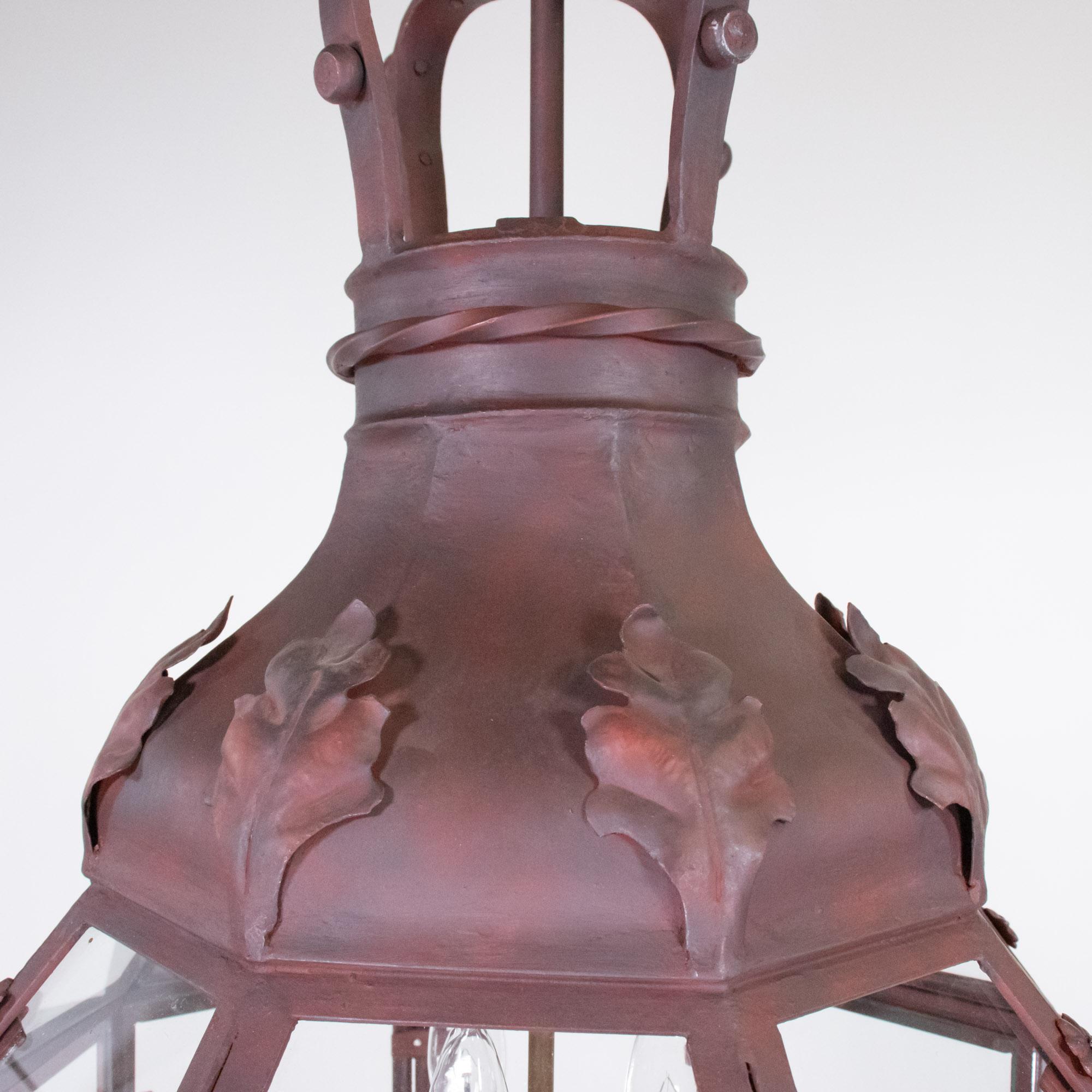 19th Century Pair of Large 19th/20th Century French Louis XVI Style Hand Wrought Lanterns For Sale