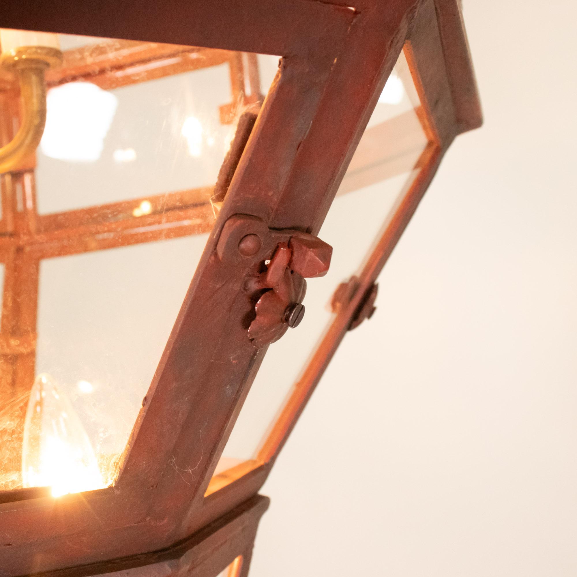 Pair of Large 19th/20th Century French Louis XVI Style Hand Wrought Lanterns For Sale 2