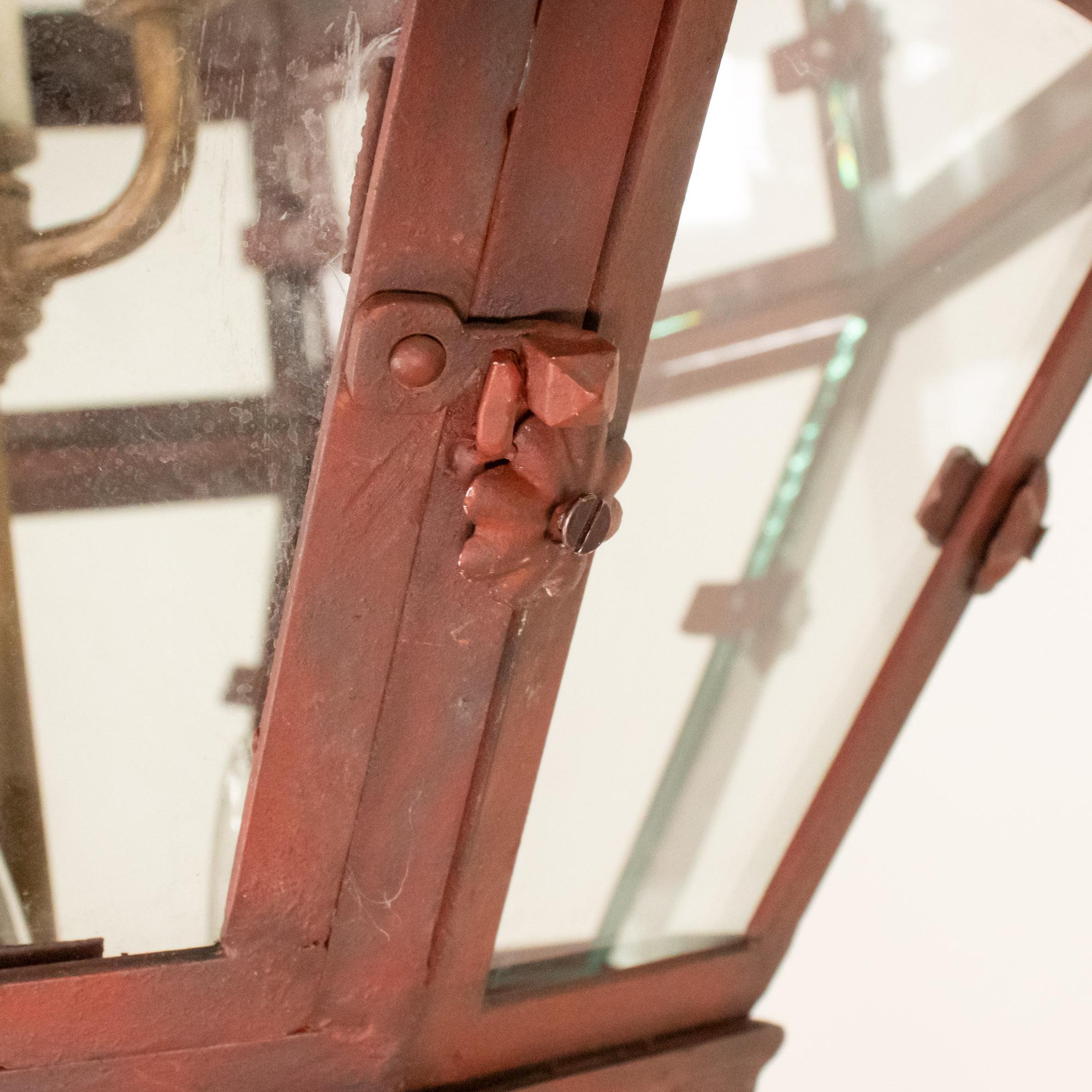 Pair of Large 19th/20th Century French Louis XVI Style Hand Wrought Lanterns For Sale 3