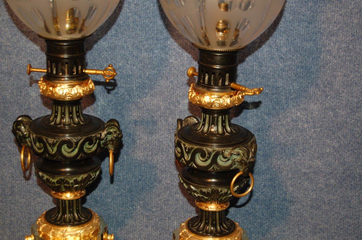 Pair of large 19th century bronze lamps For Sale 2