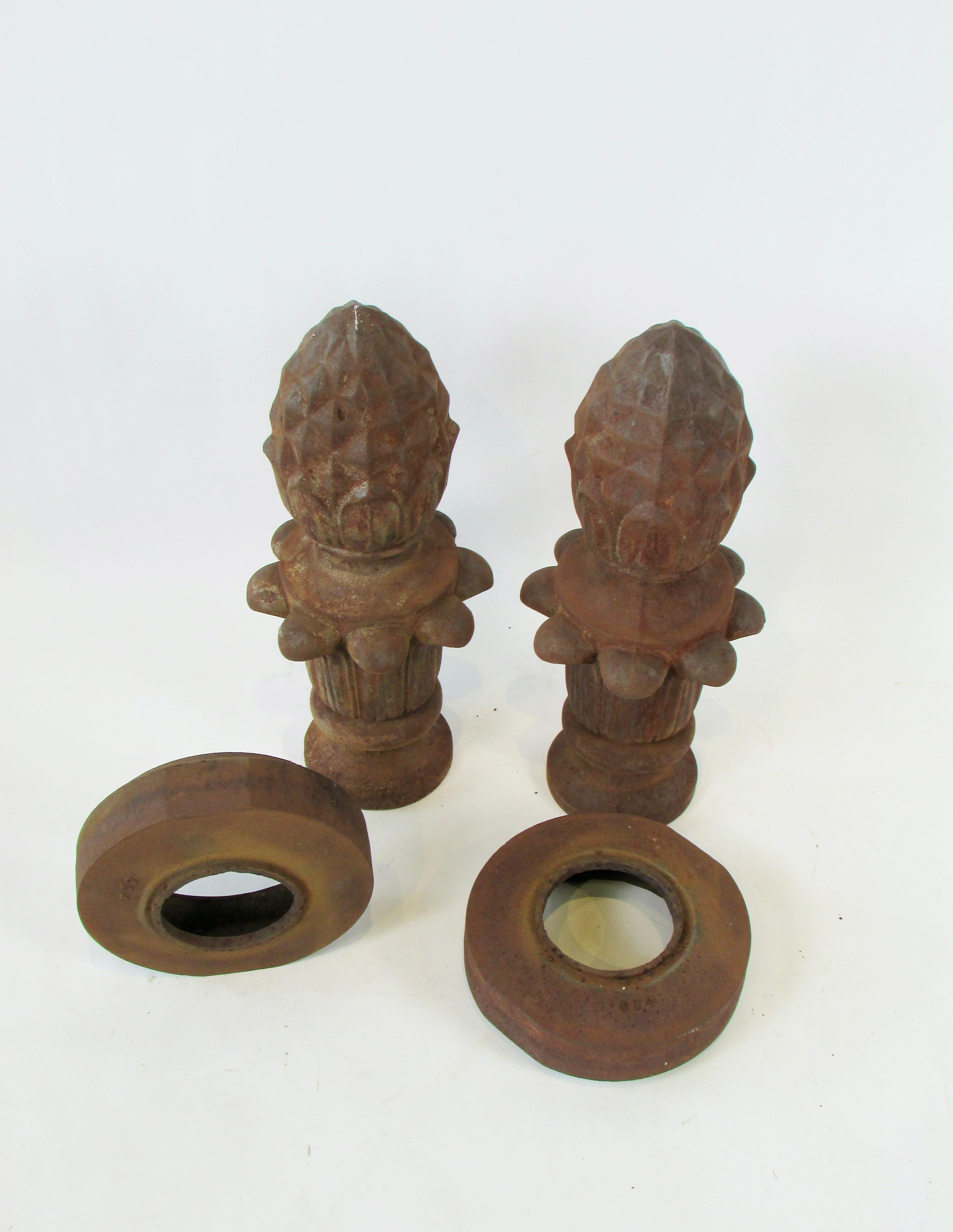 Pair of Large 19th Century Cast Iron Finials for Out Door Garden Sculpture For Sale 6