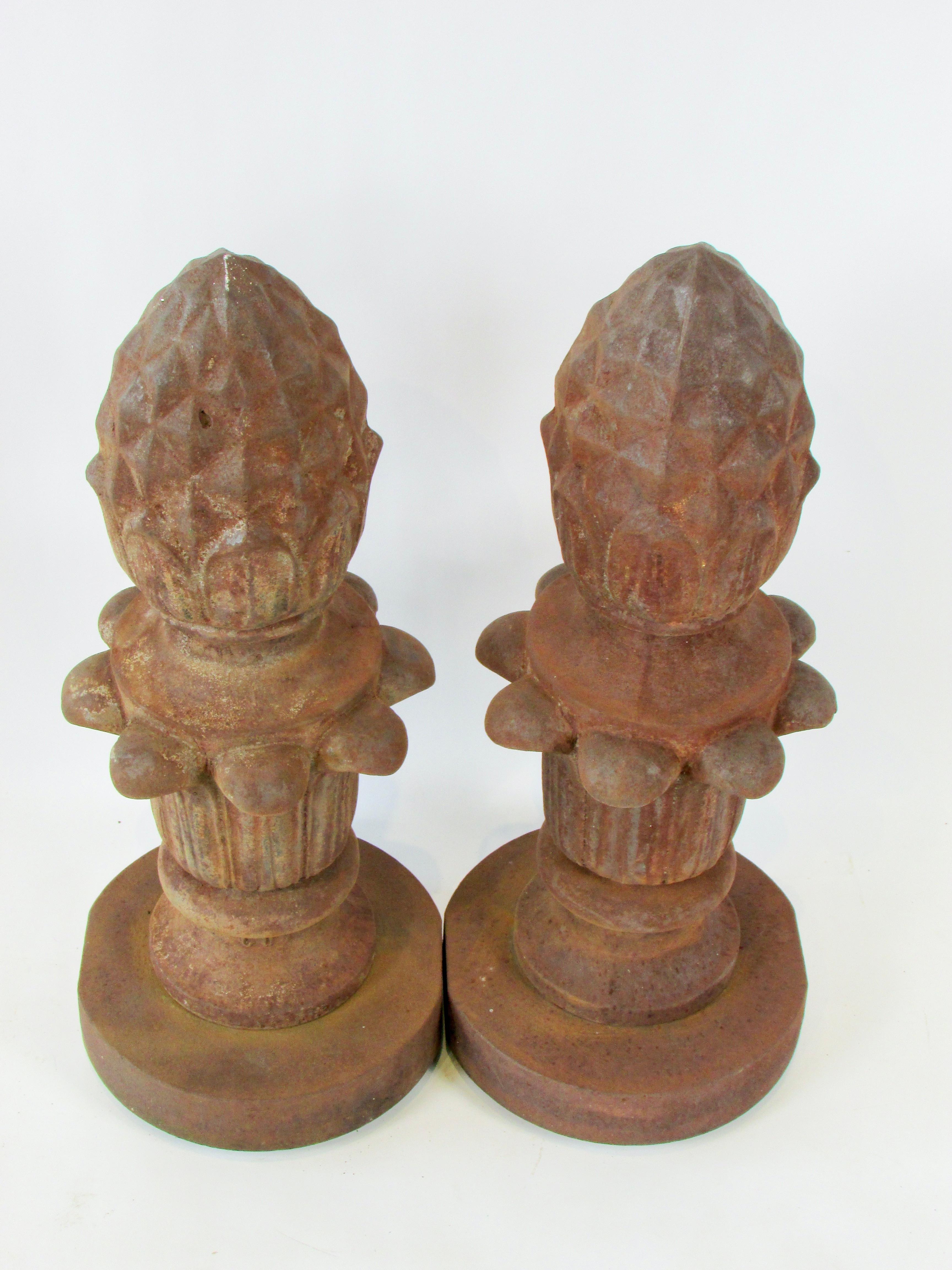 Pair of Large 19th Century Cast Iron Finials for Out Door Garden Sculpture For Sale 8